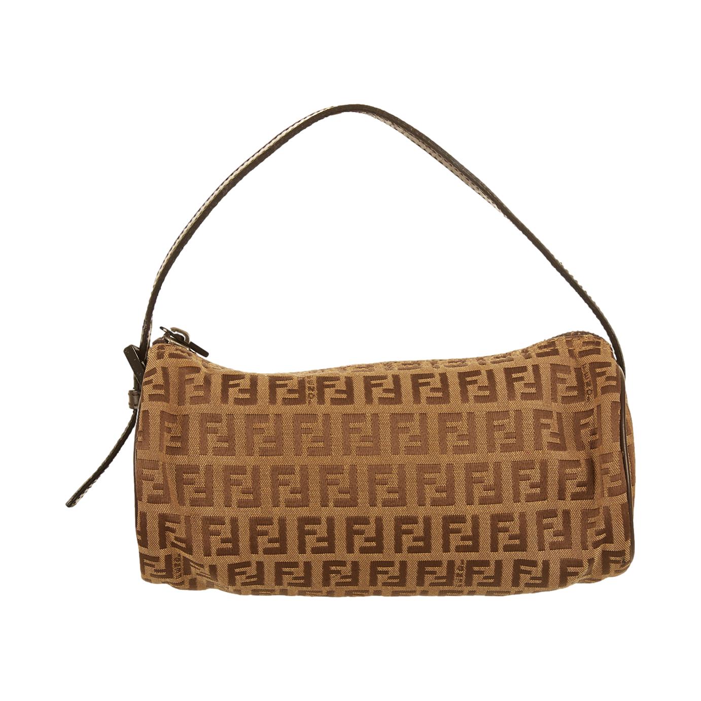 Fendi Brown Logo Cylinder Bag - Image 2