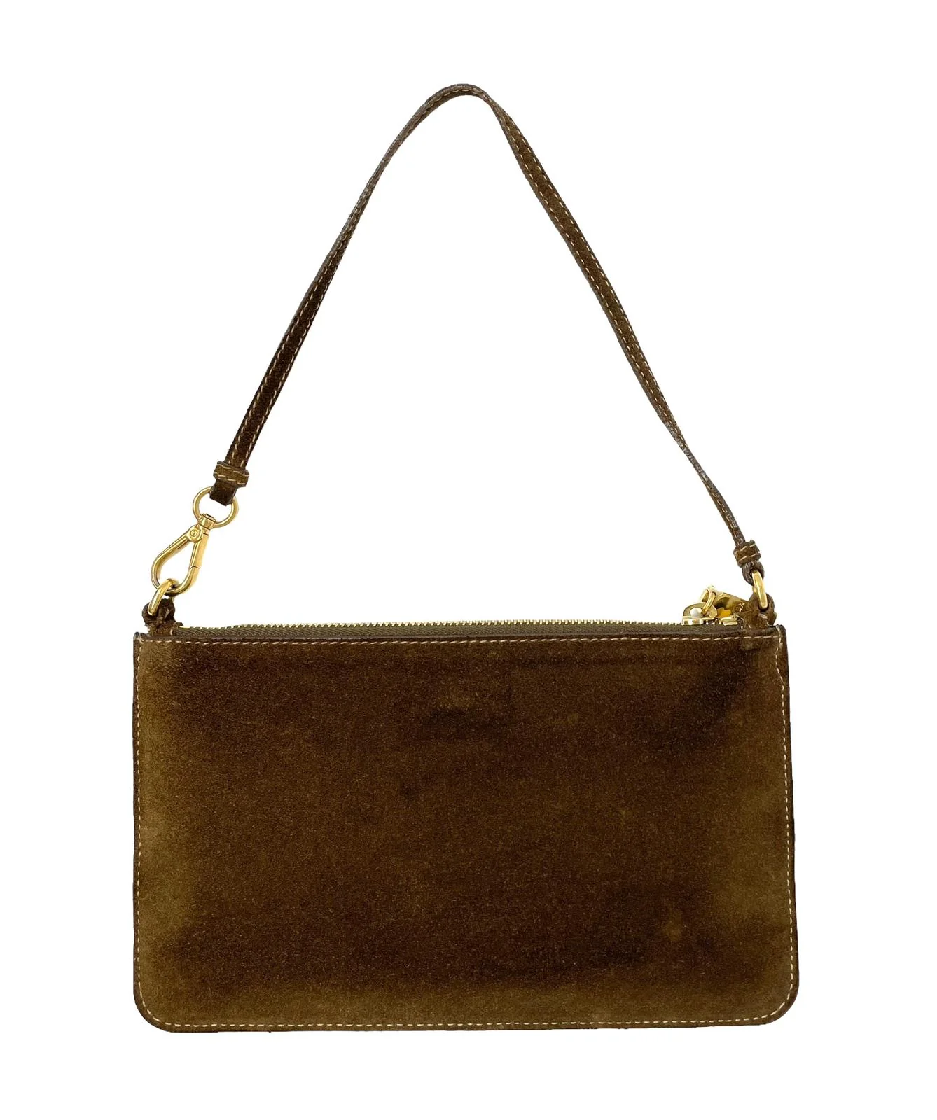 Prada Brown Suede Mini Shoulder Bag - Image 2