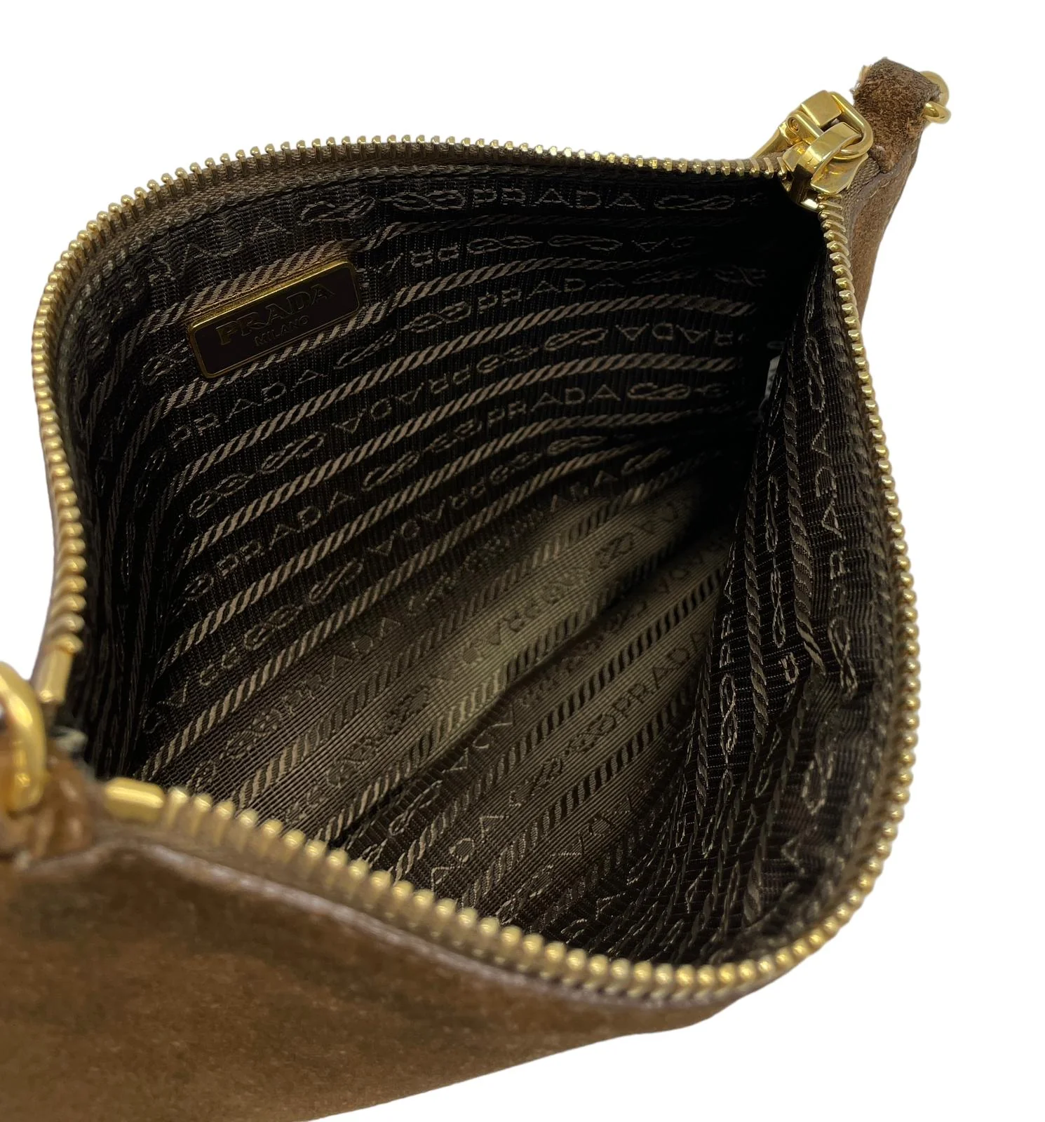 Prada Brown Suede Mini Shoulder Bag - Image 3