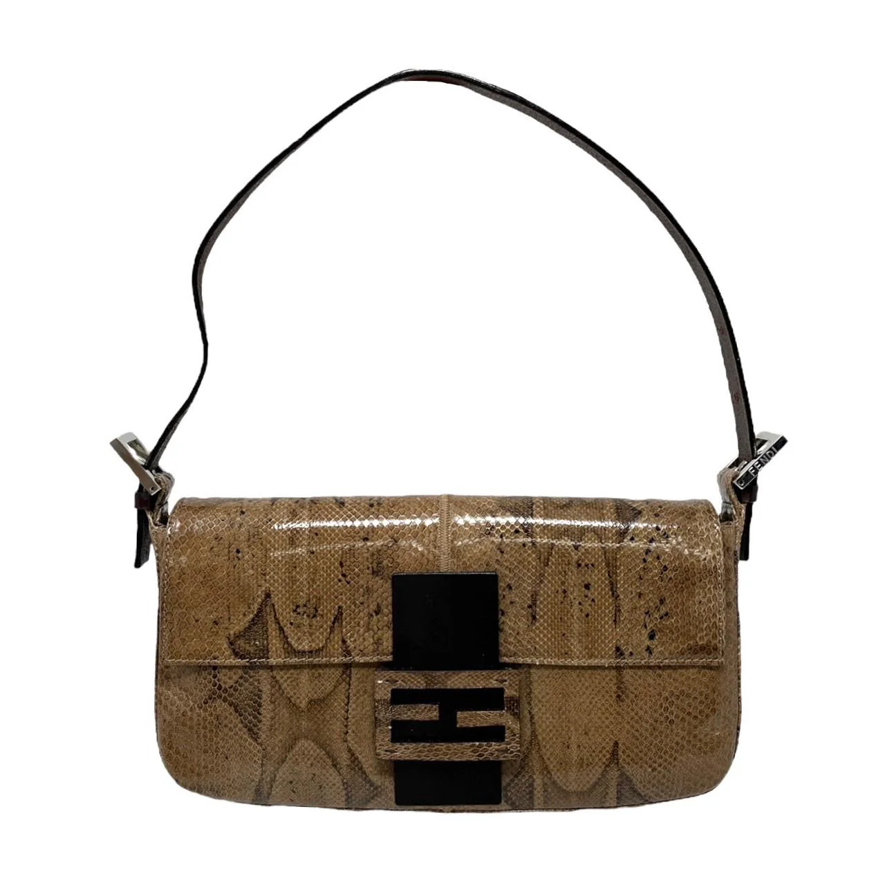 Fendi Brown Snakeskin Baguette