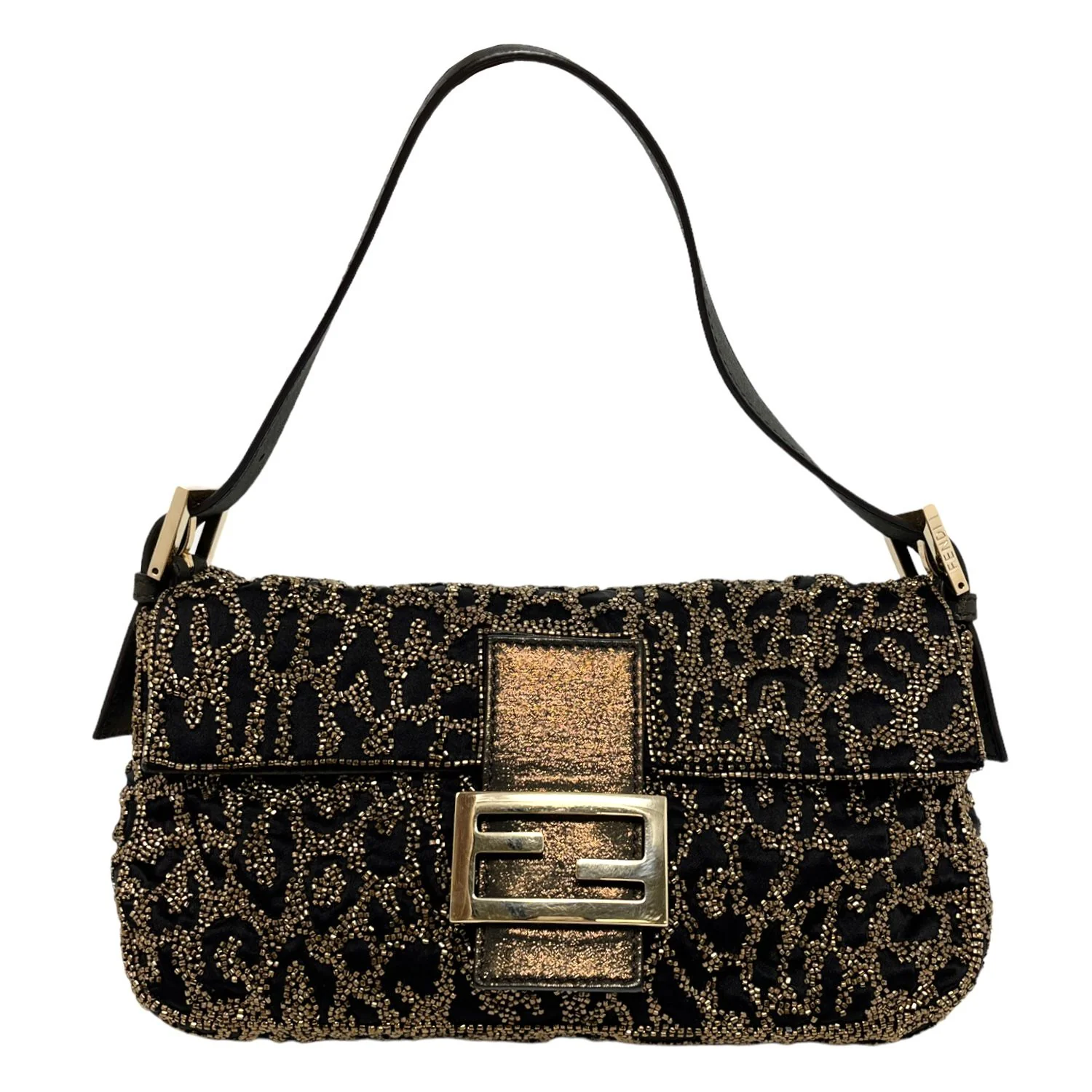 Fendi Cheetah Beaded Baguette Bag