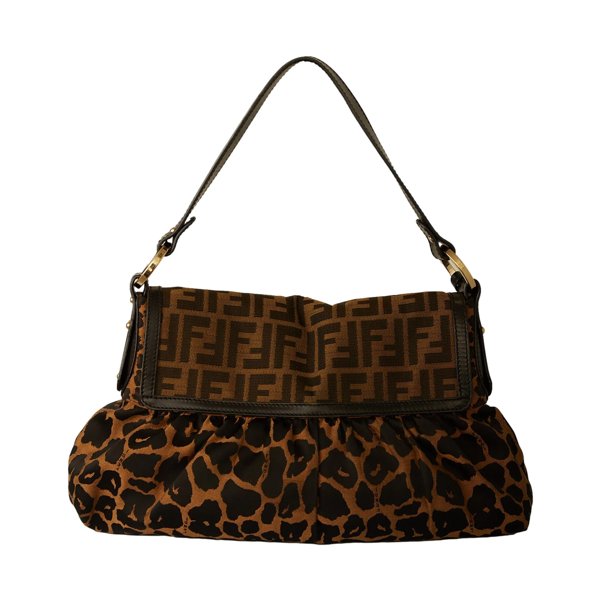 Fendi Cheetah Print Logo Chef Shoulder Bag - Image 2