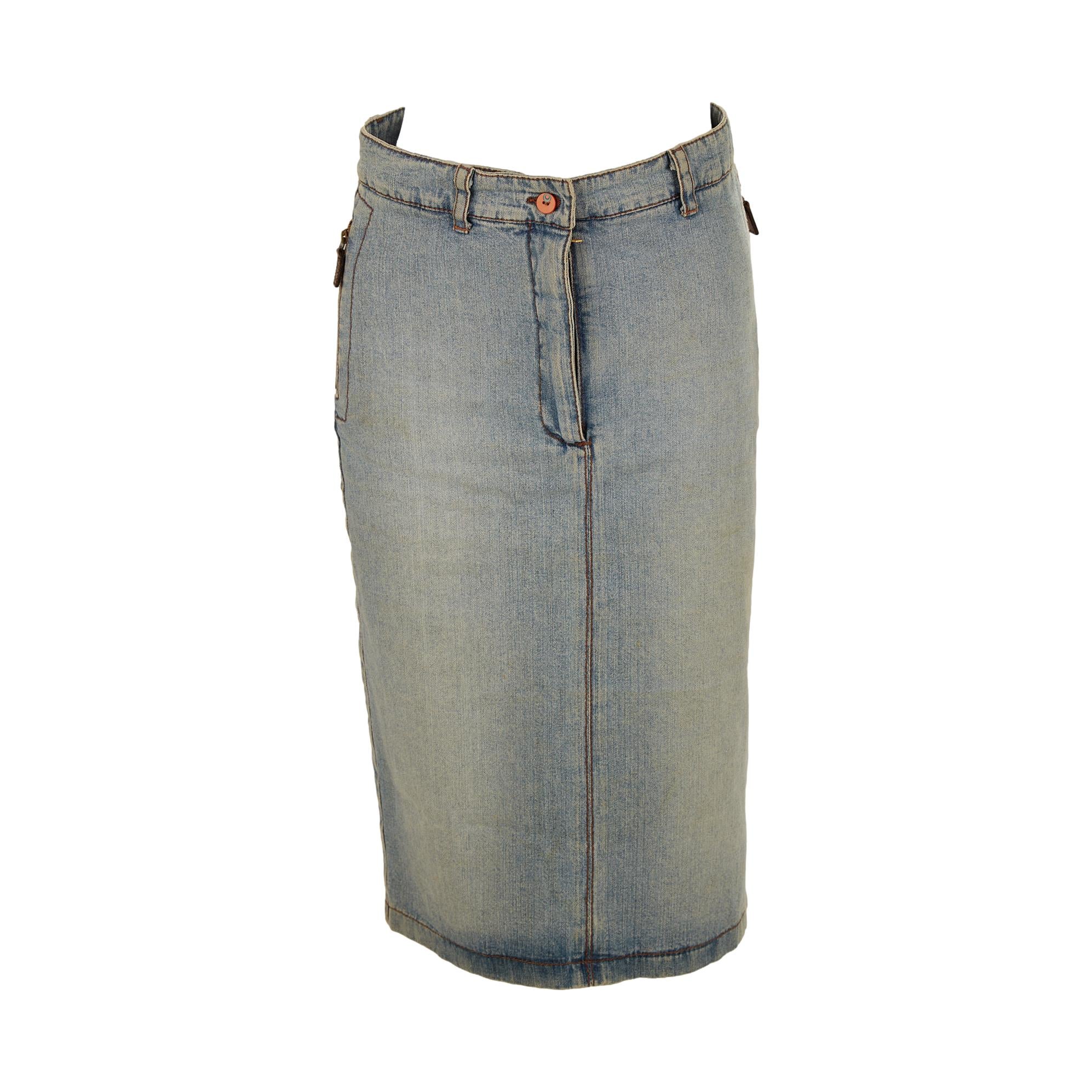 Fendi Denim Long Skirt