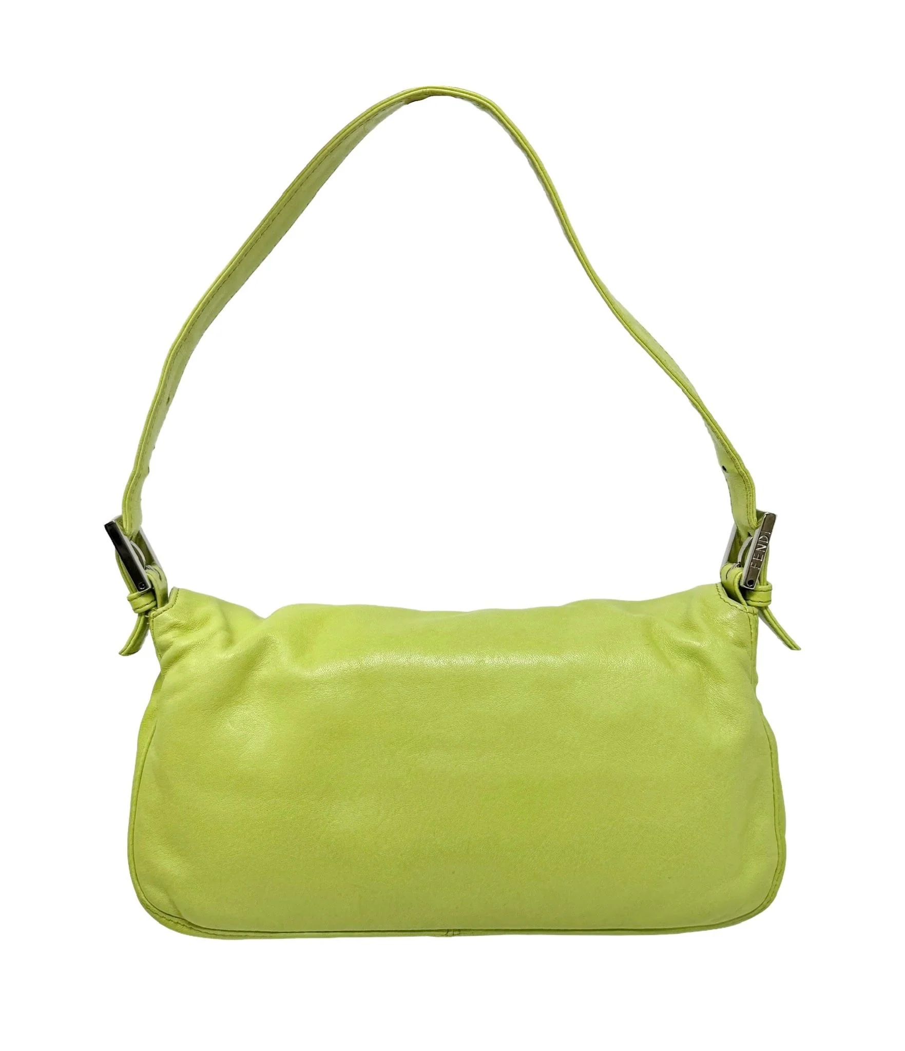 Fendi Green + Pink Leather Baguette Bag - Image 2