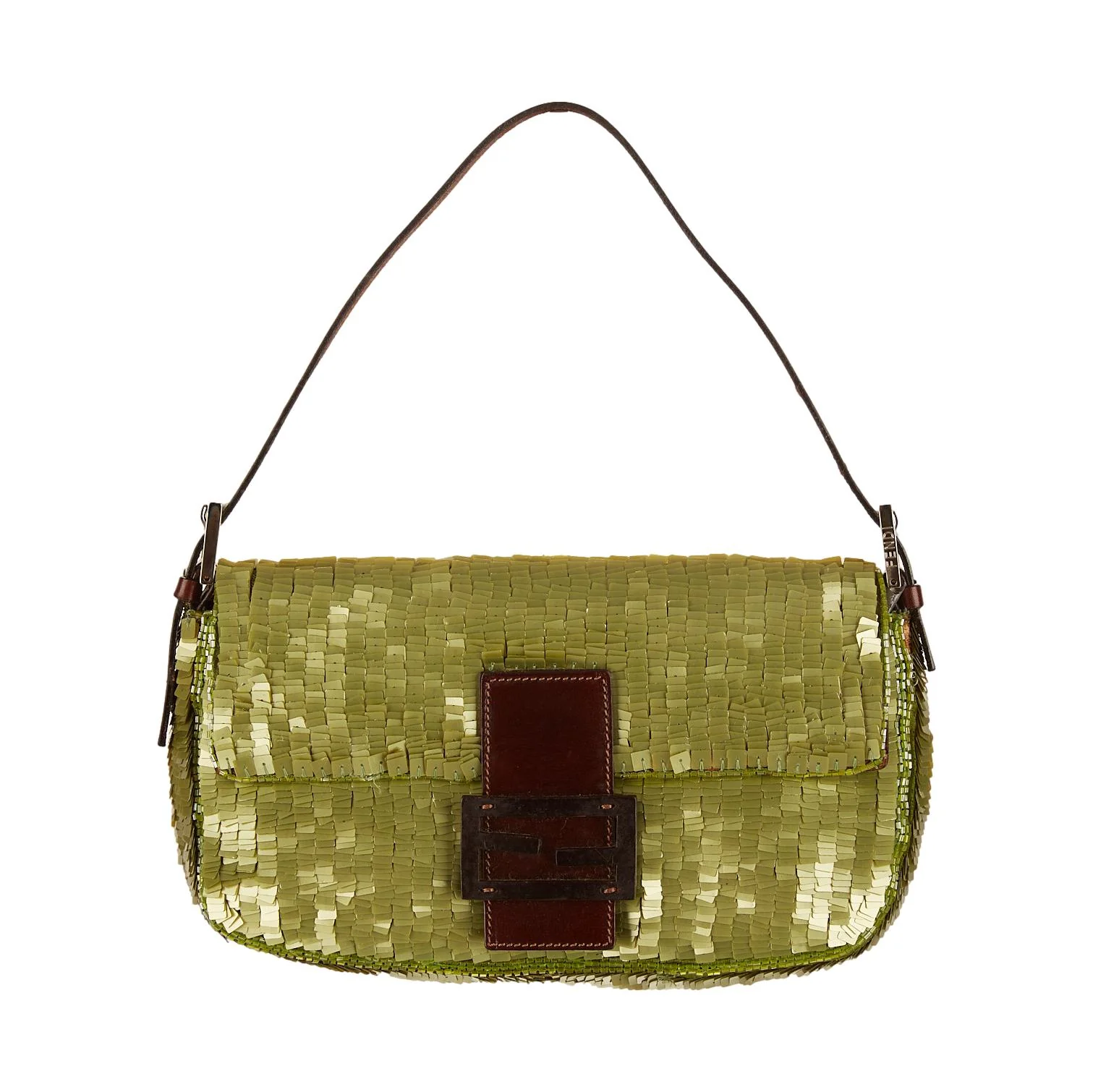 Fendi Green Sequin Baguette