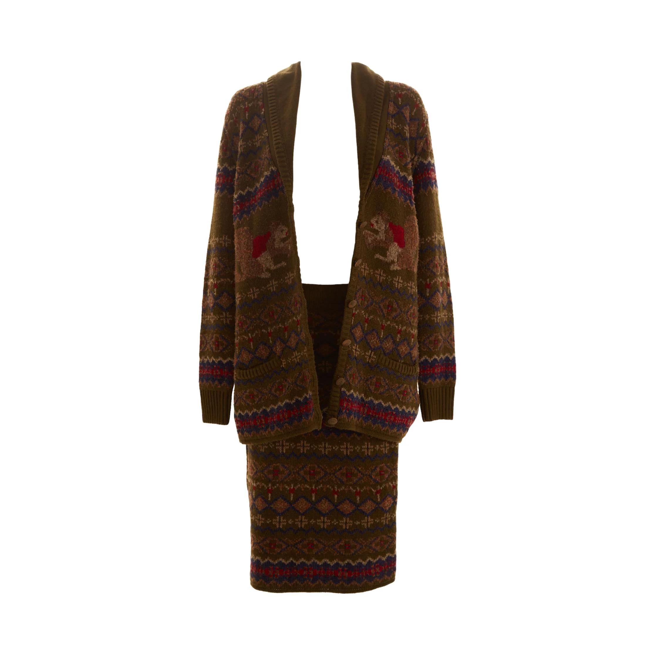 Fendi Green Squirrel Skirt Set