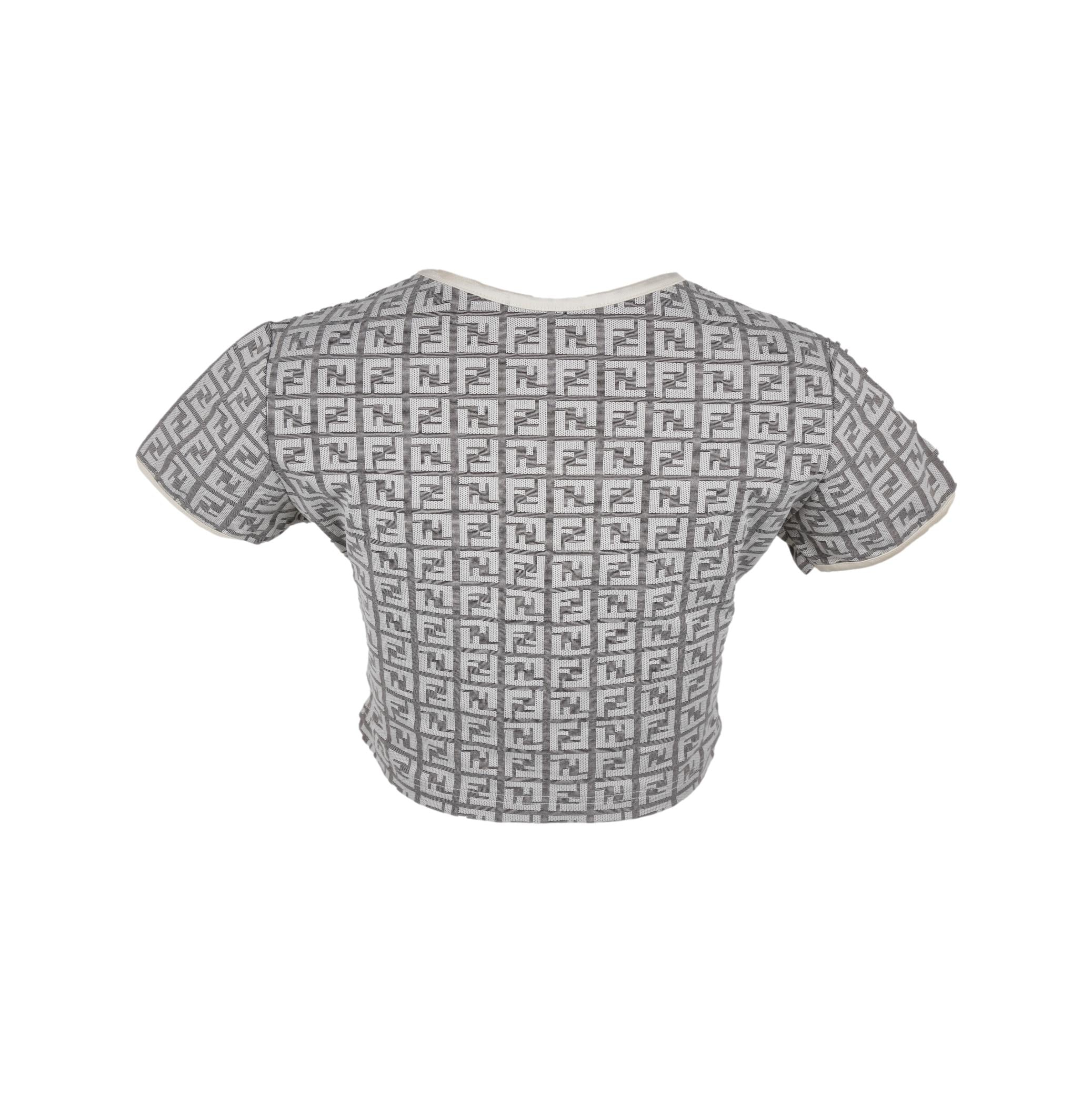 Fendi Grey Logo Crop Top - Image 2