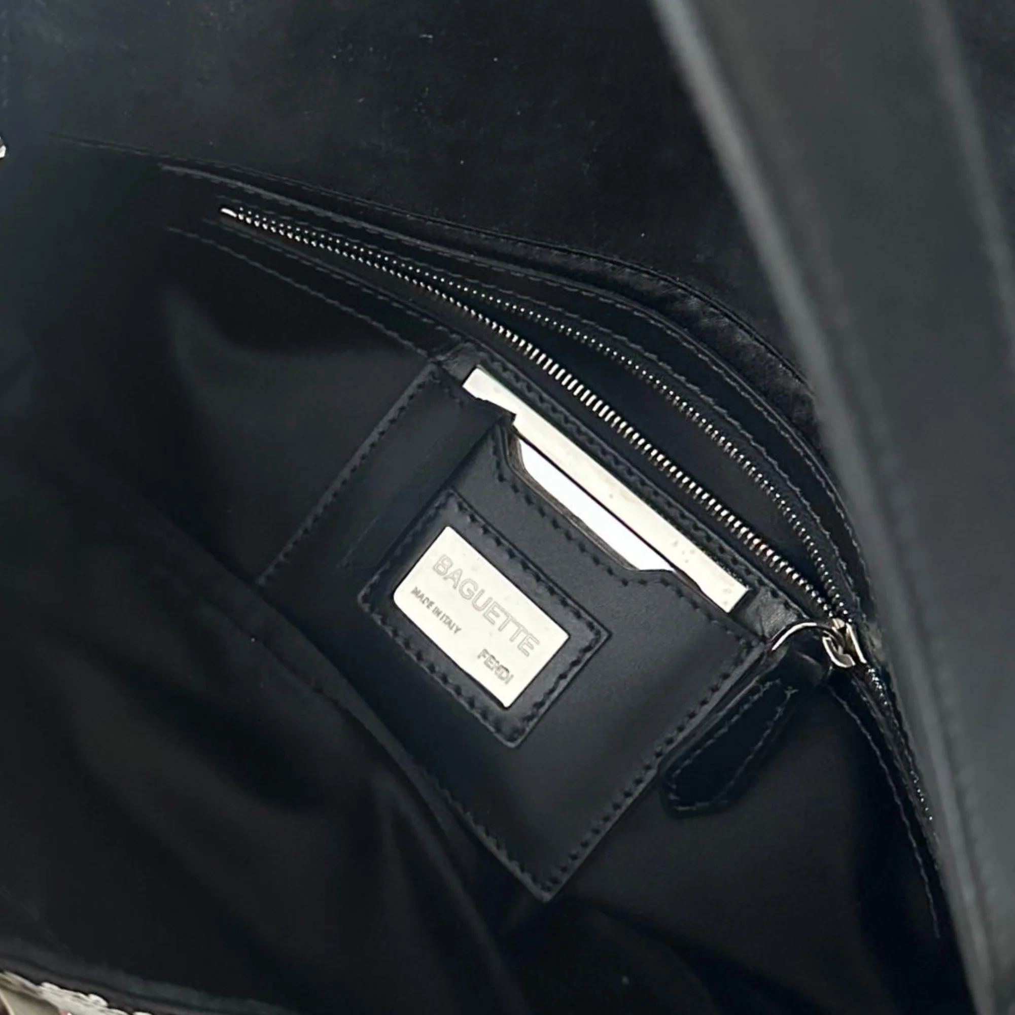 Fendi Grey Sequin Baguette Bag - Image 5