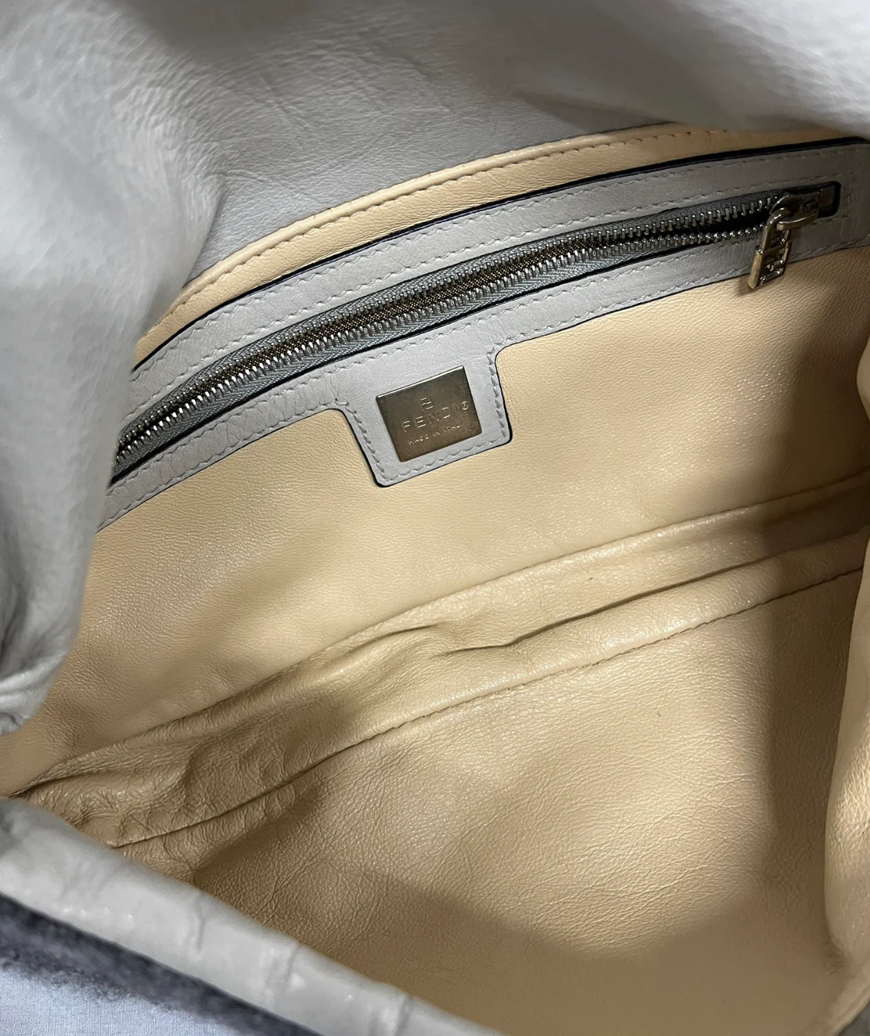 Fendi Grey Wool Rhinestone Baguette - Image 4