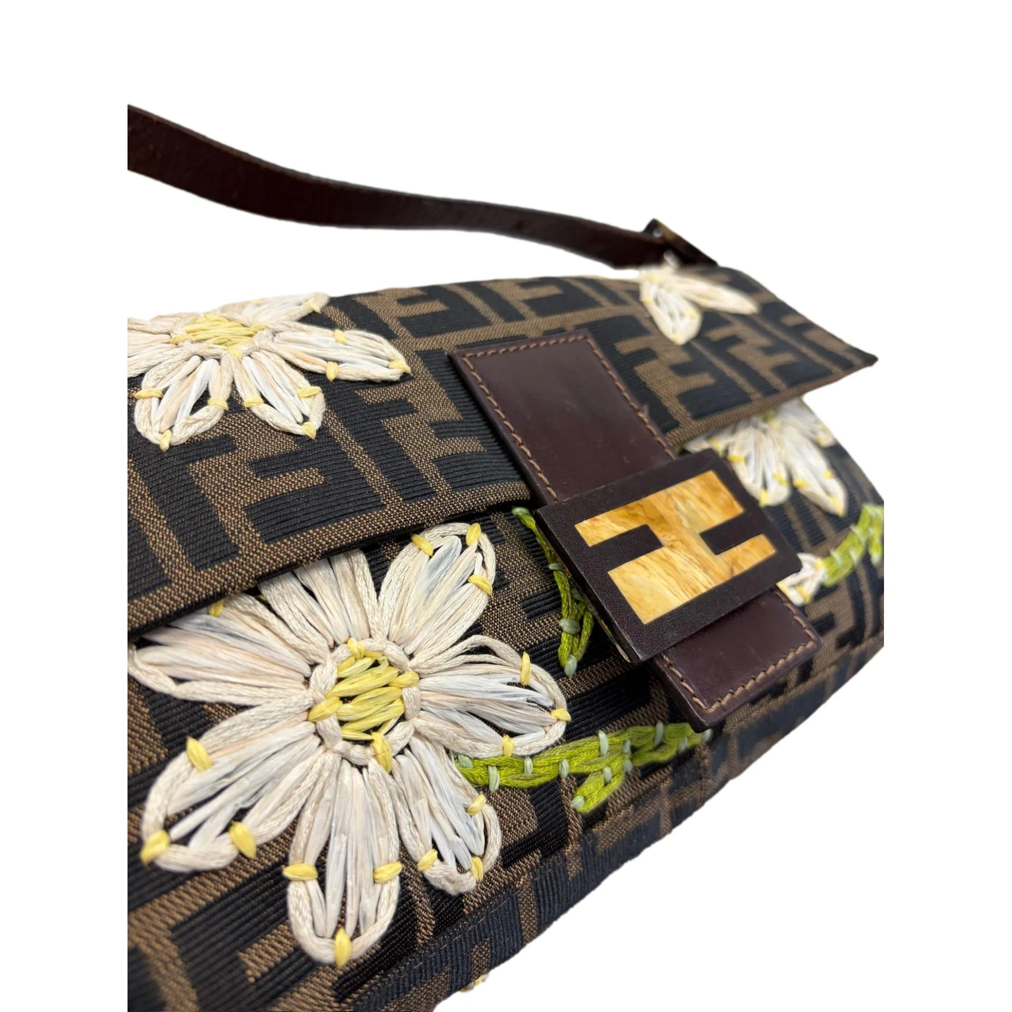 Fendi Logo Floral Baguette - Image 3