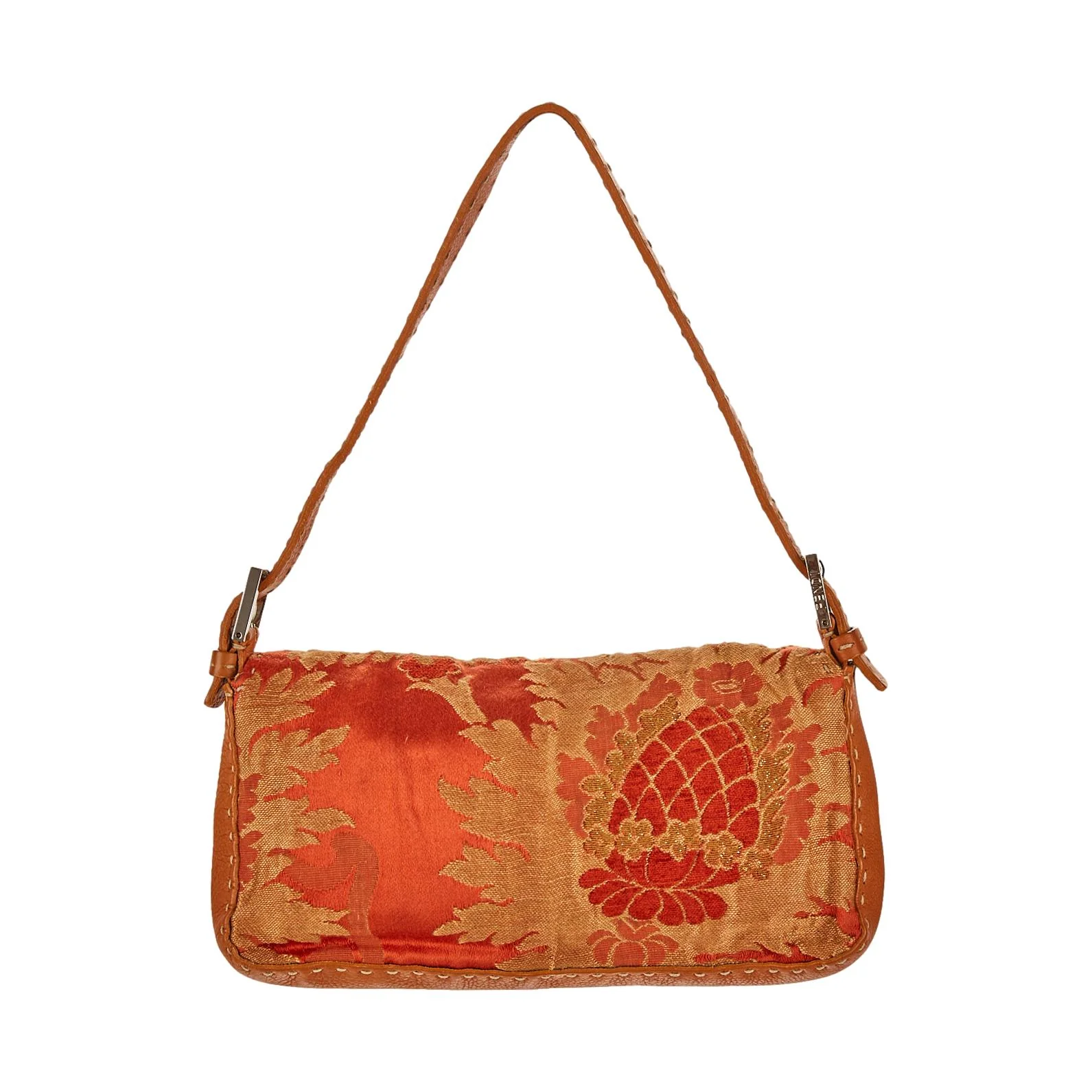 Fendi Orange Floral Baguette - Image 2
