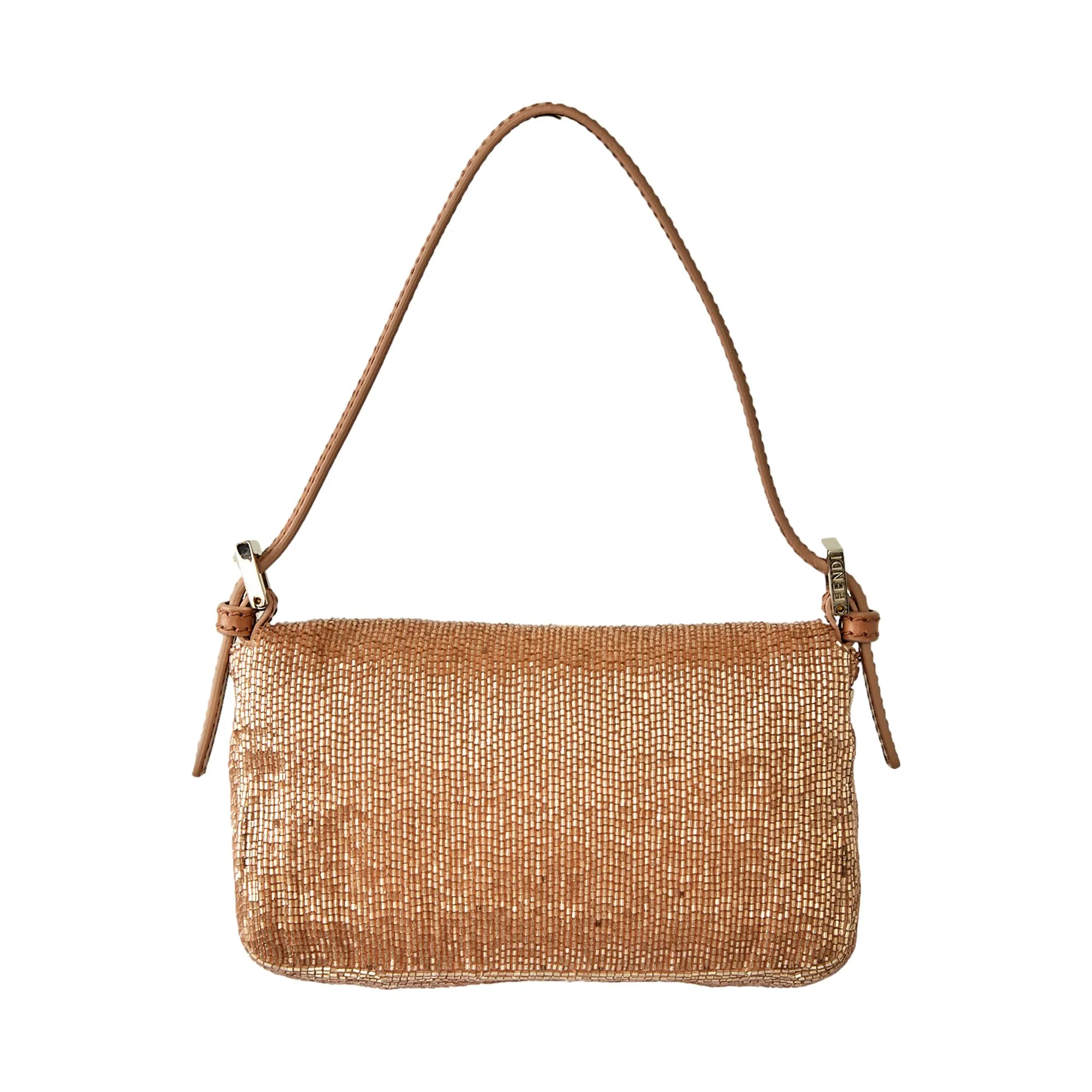 Fendi Peach Logo Beaded Mini Baguette - Image 2