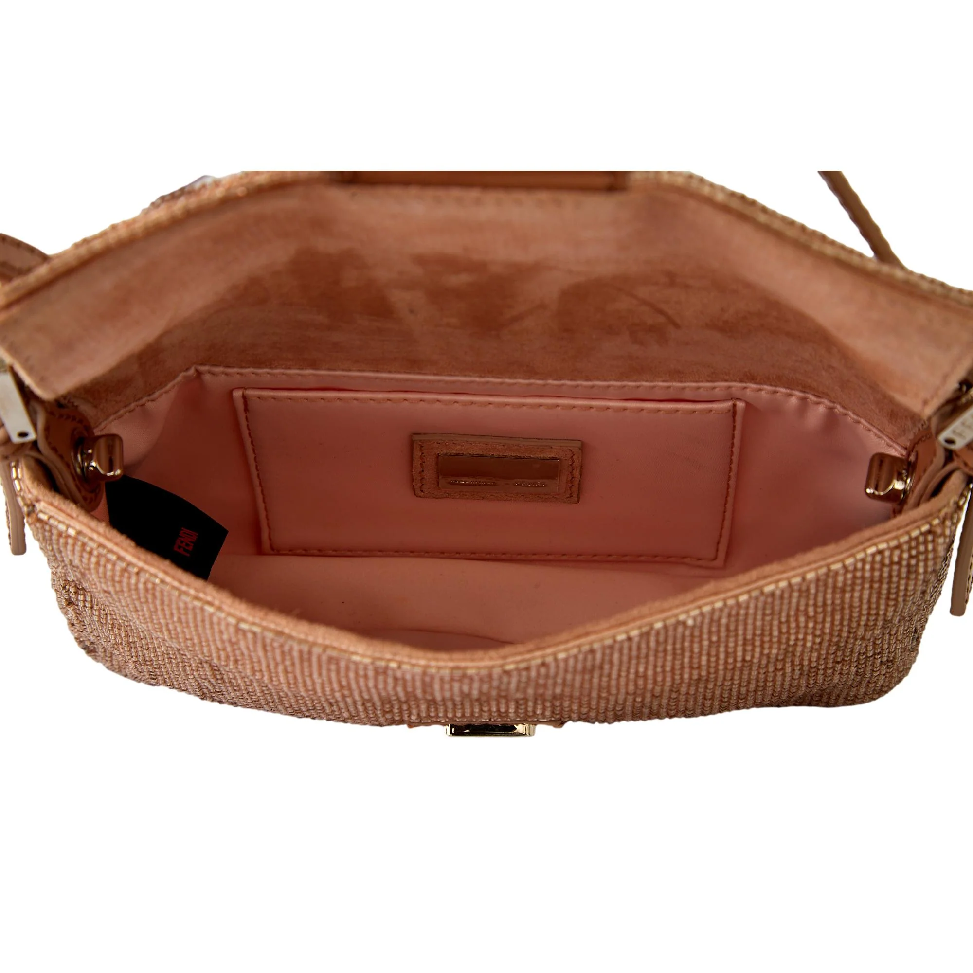 Fendi Peach Logo Beaded Mini Baguette - Image 3