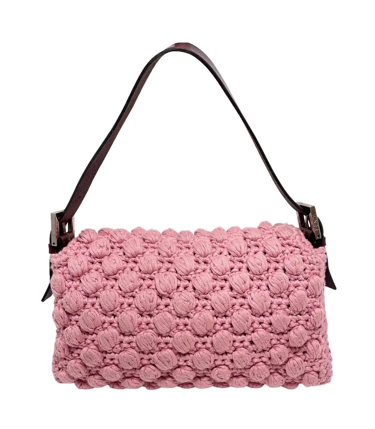 Fendi Pink Crocheted Baguette Bag - Image 2