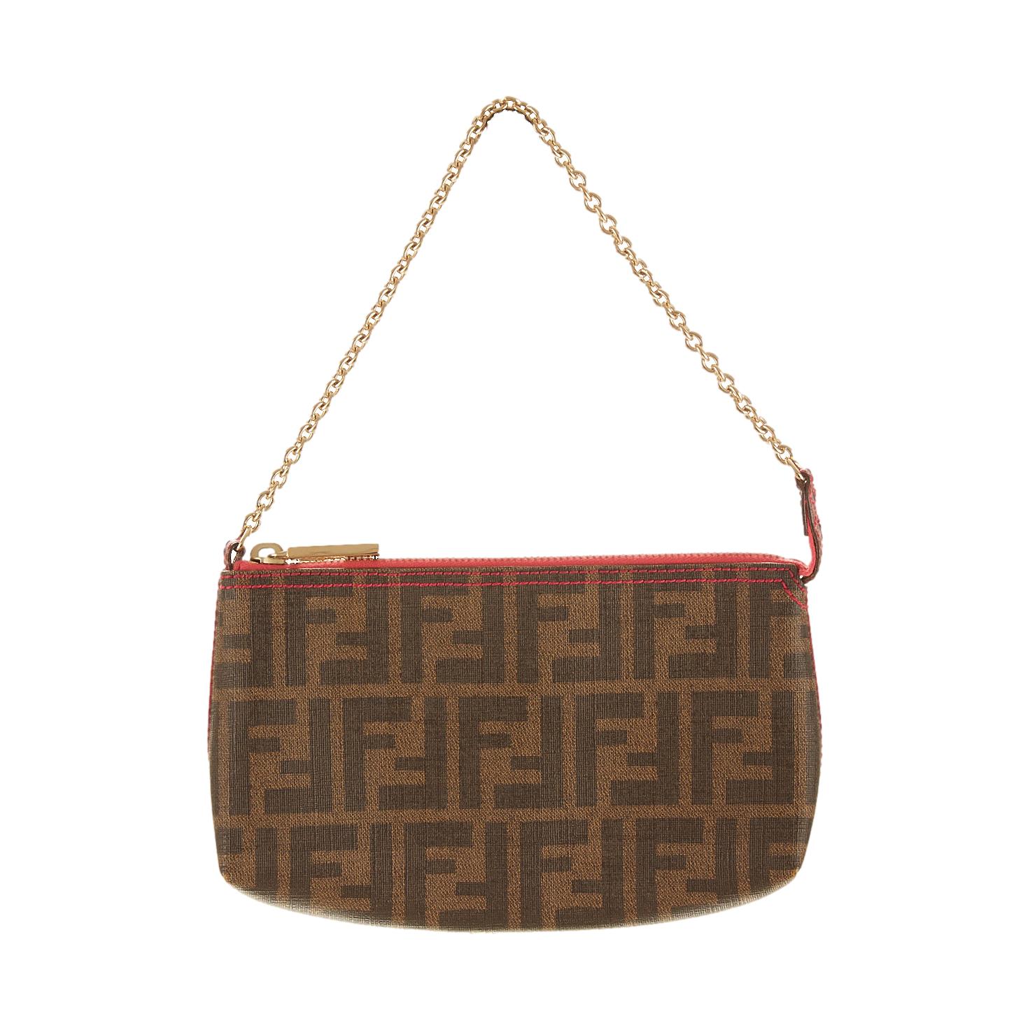 Fendi Pink Logo Mini Chain Shoulder Bag