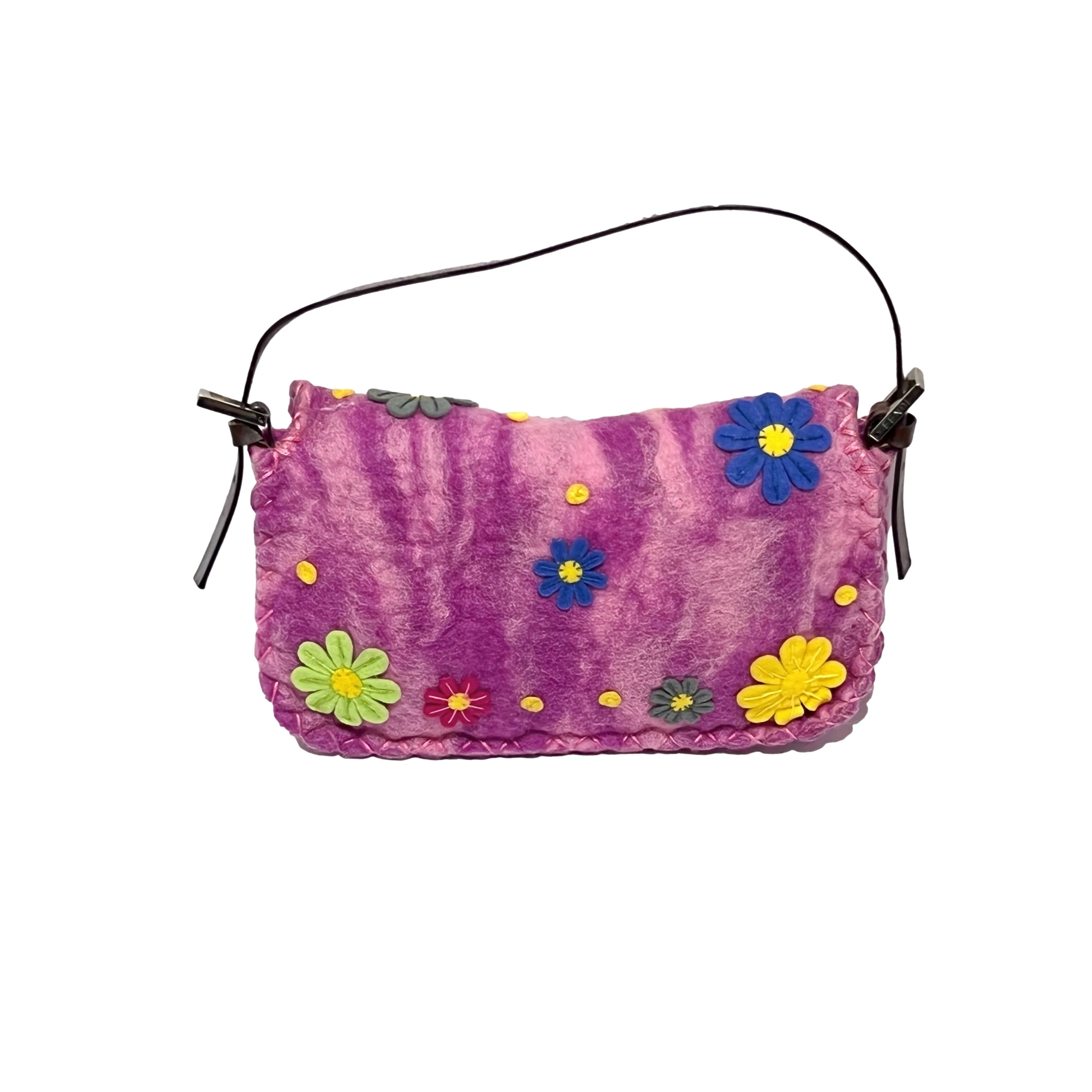 Fendi Pink Floral Baguette - Image 2