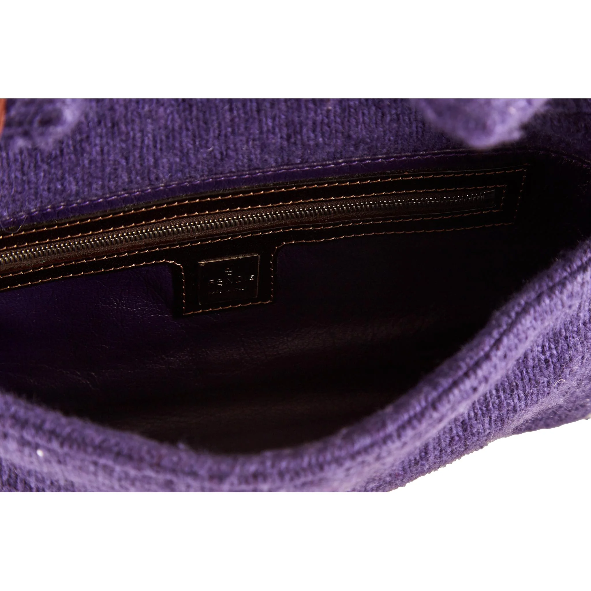 Fendi Purple Knit Baguette - Image 4