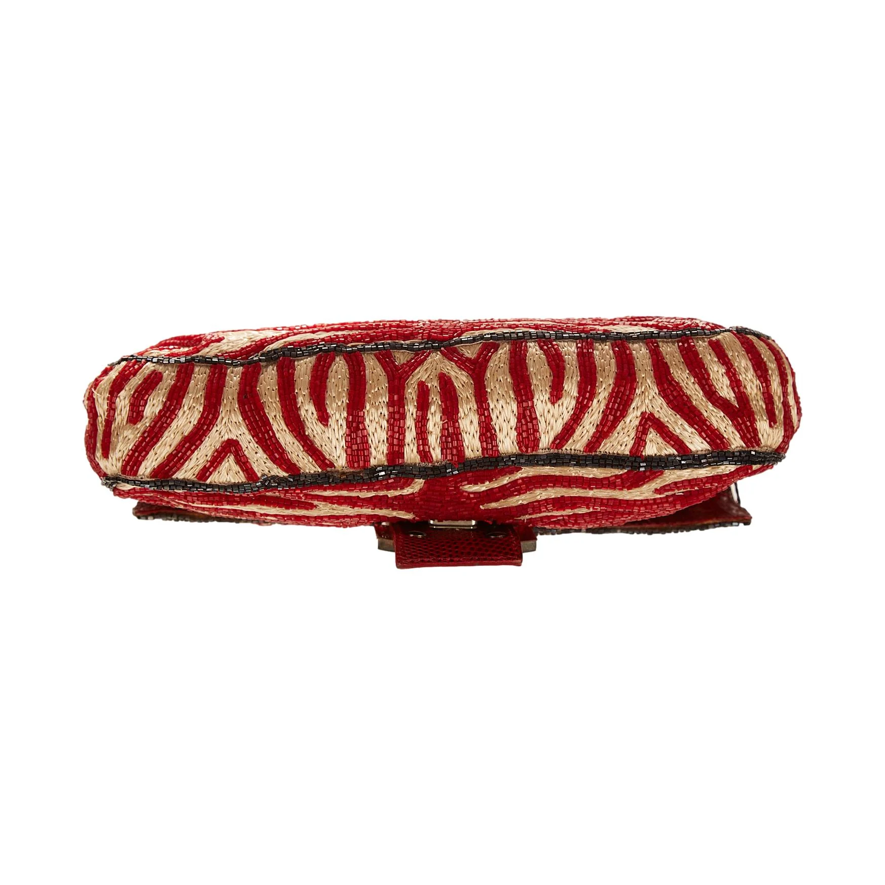 Fendi Red Zebra Beaded Baguette - Image 3