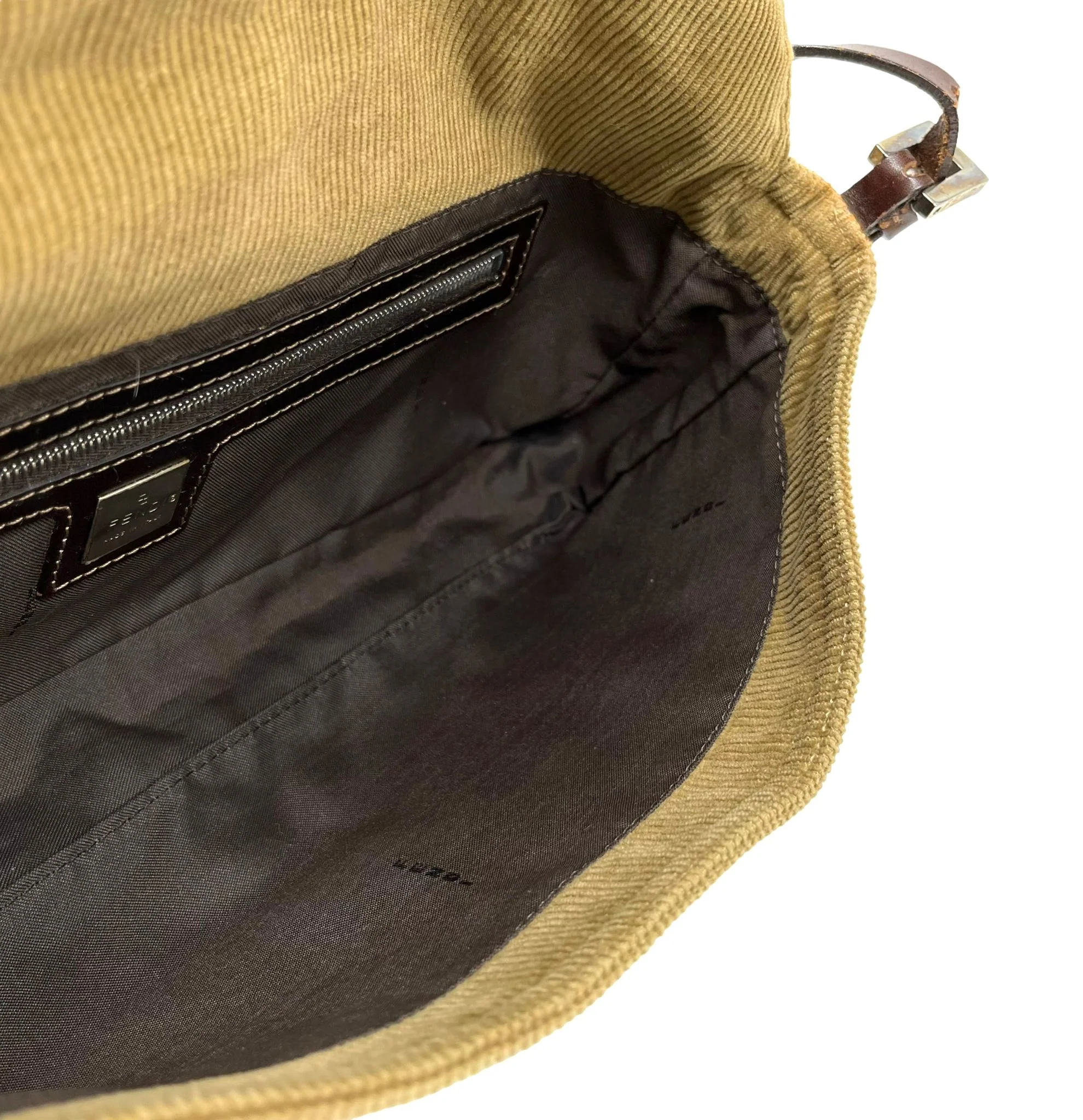 Fendi Tan Corduroy Minimum Shoulder Bag - Image 3