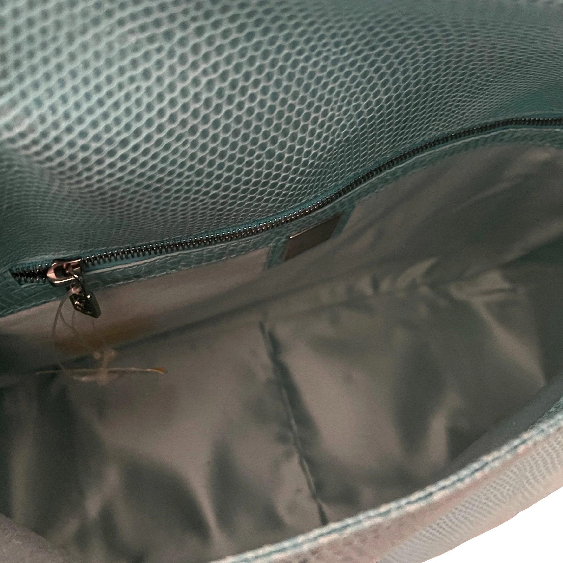 Fendi Turquoise Snake Emblem Shoulder Bag - Image 4