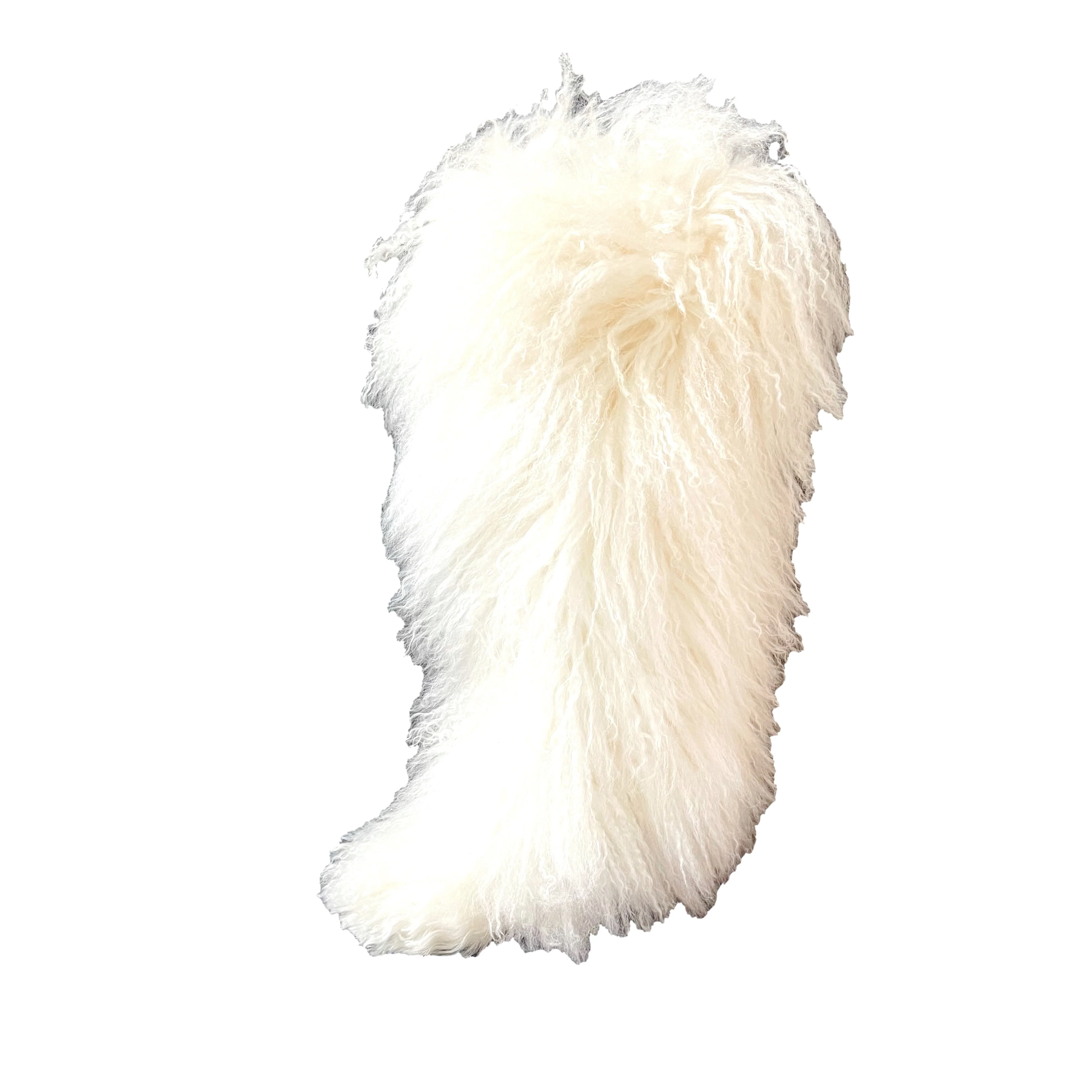Fendi White Faux Fur Wedge Boots - Image 3