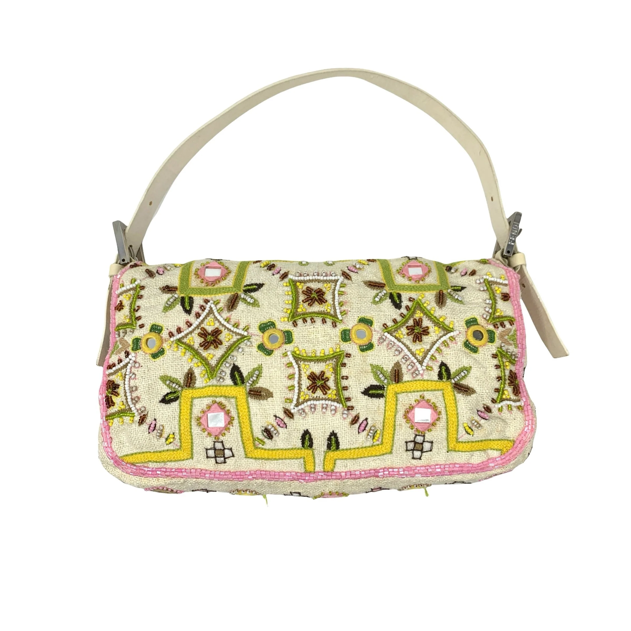 Fendi White Fringe Baguette - Image 2