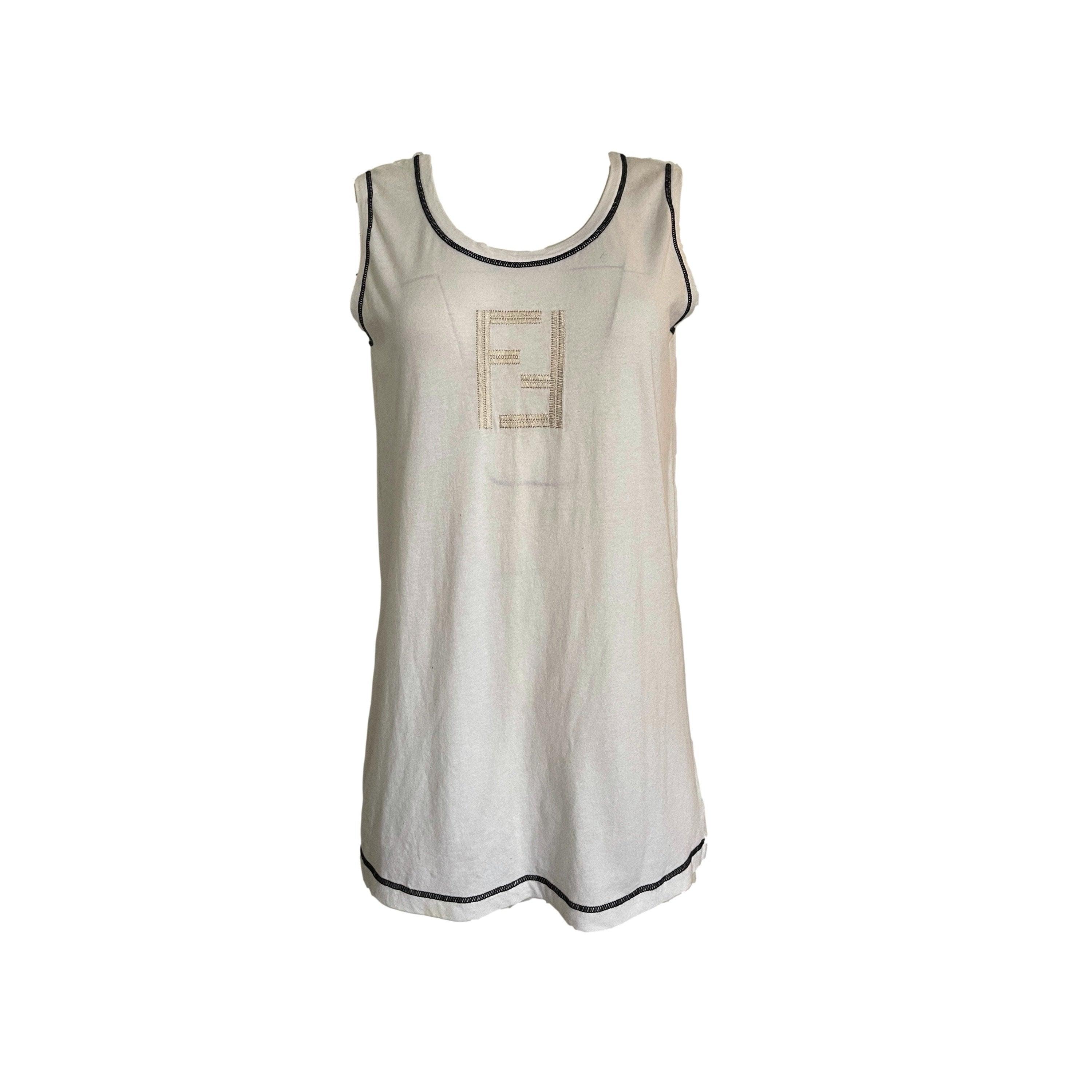Fendi White Logo Tank