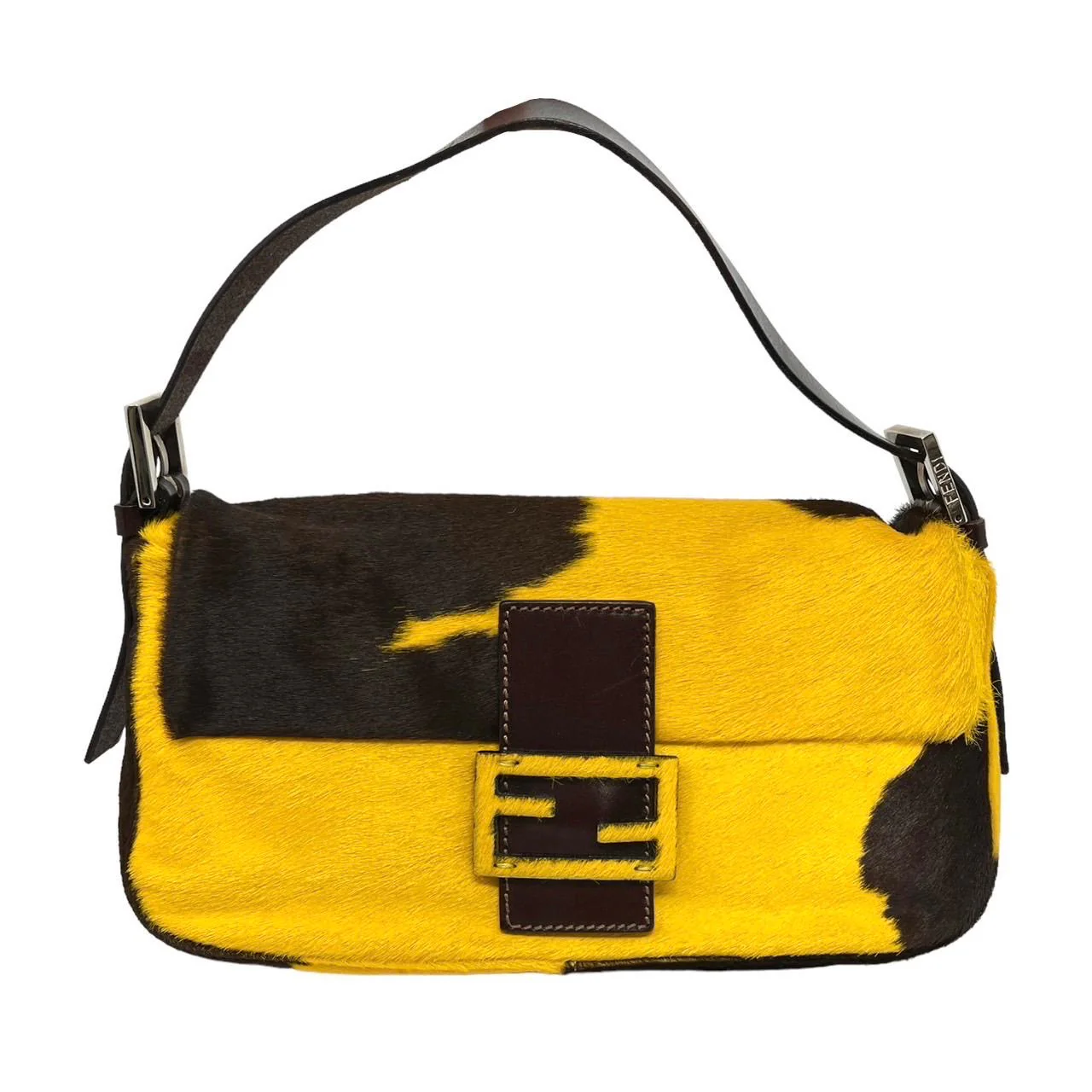 Fendi Yellow Cow Print Baguette