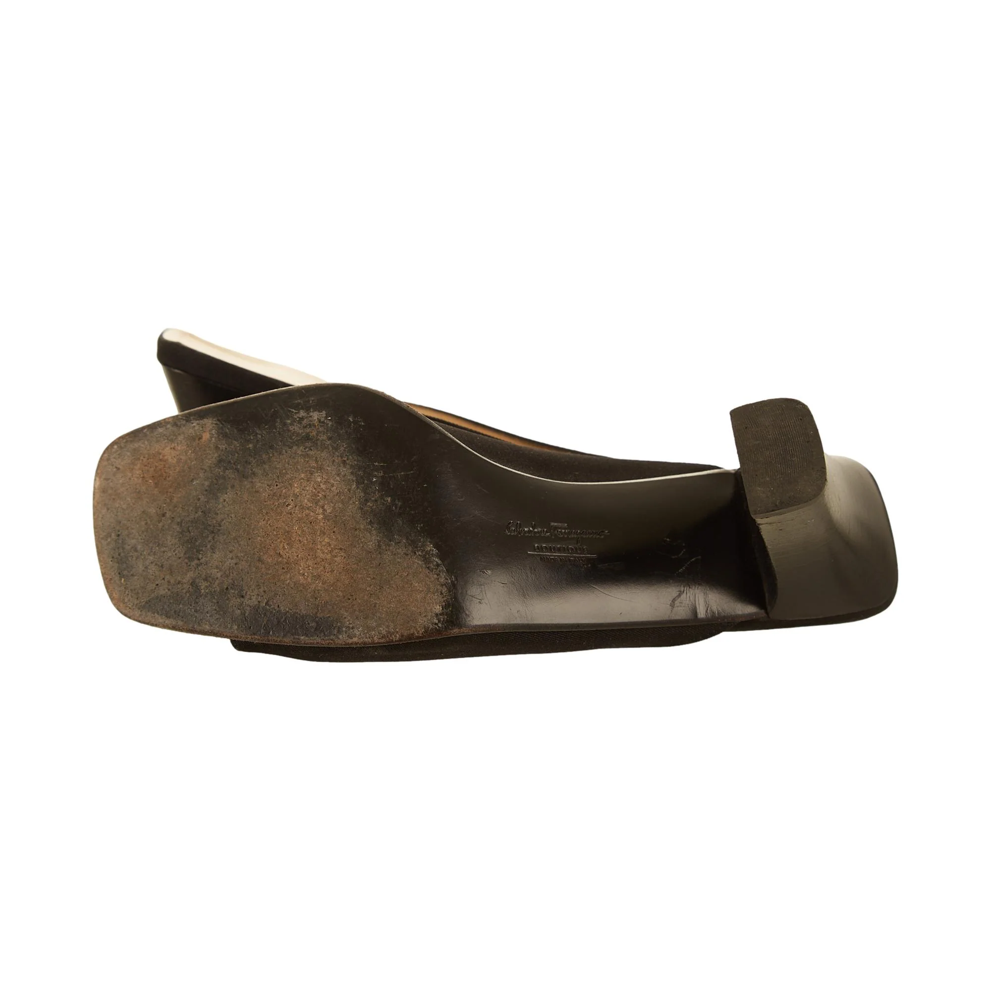 Ferragamo Black Block Heels - Image 4