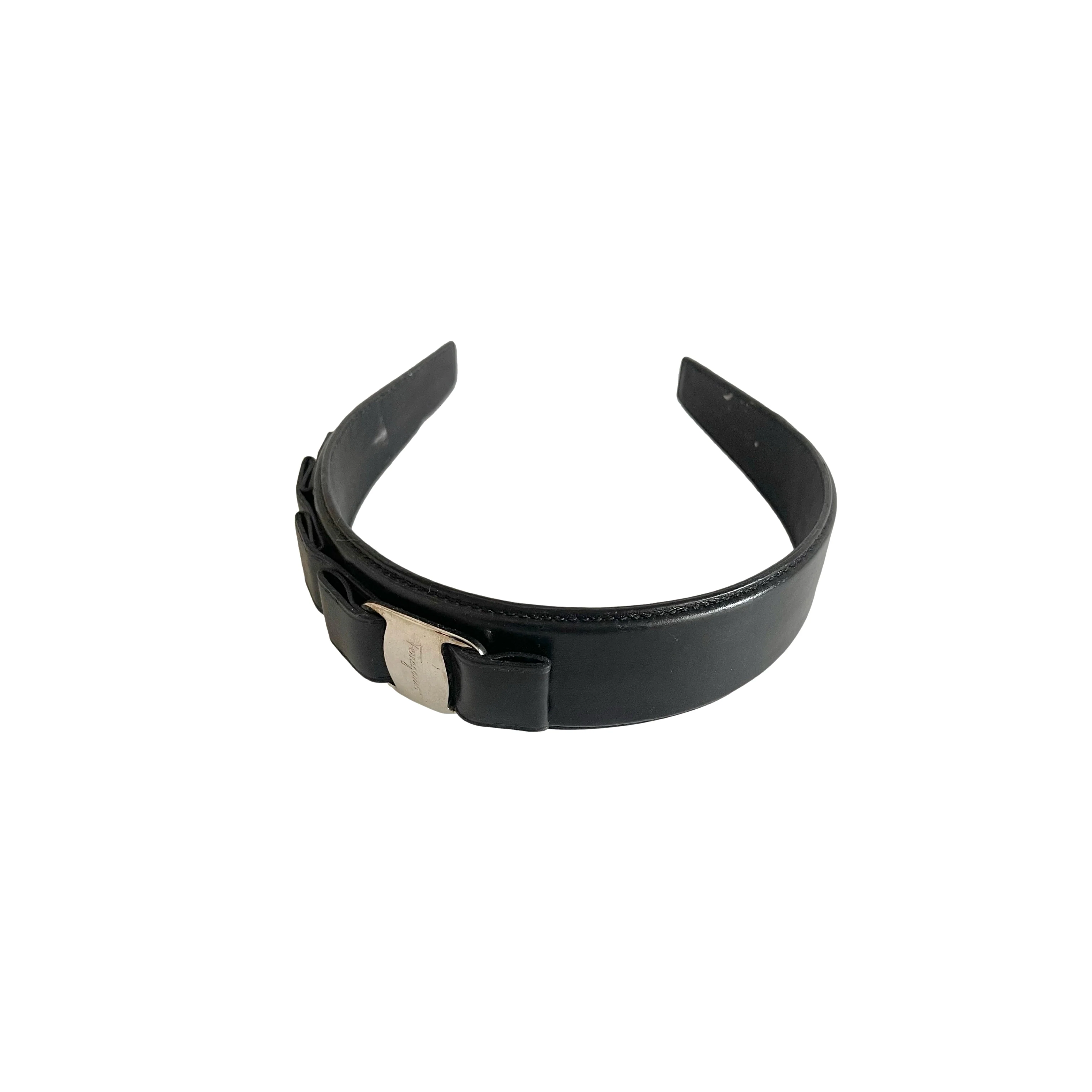 Ferragamo Black Leather Headband š°