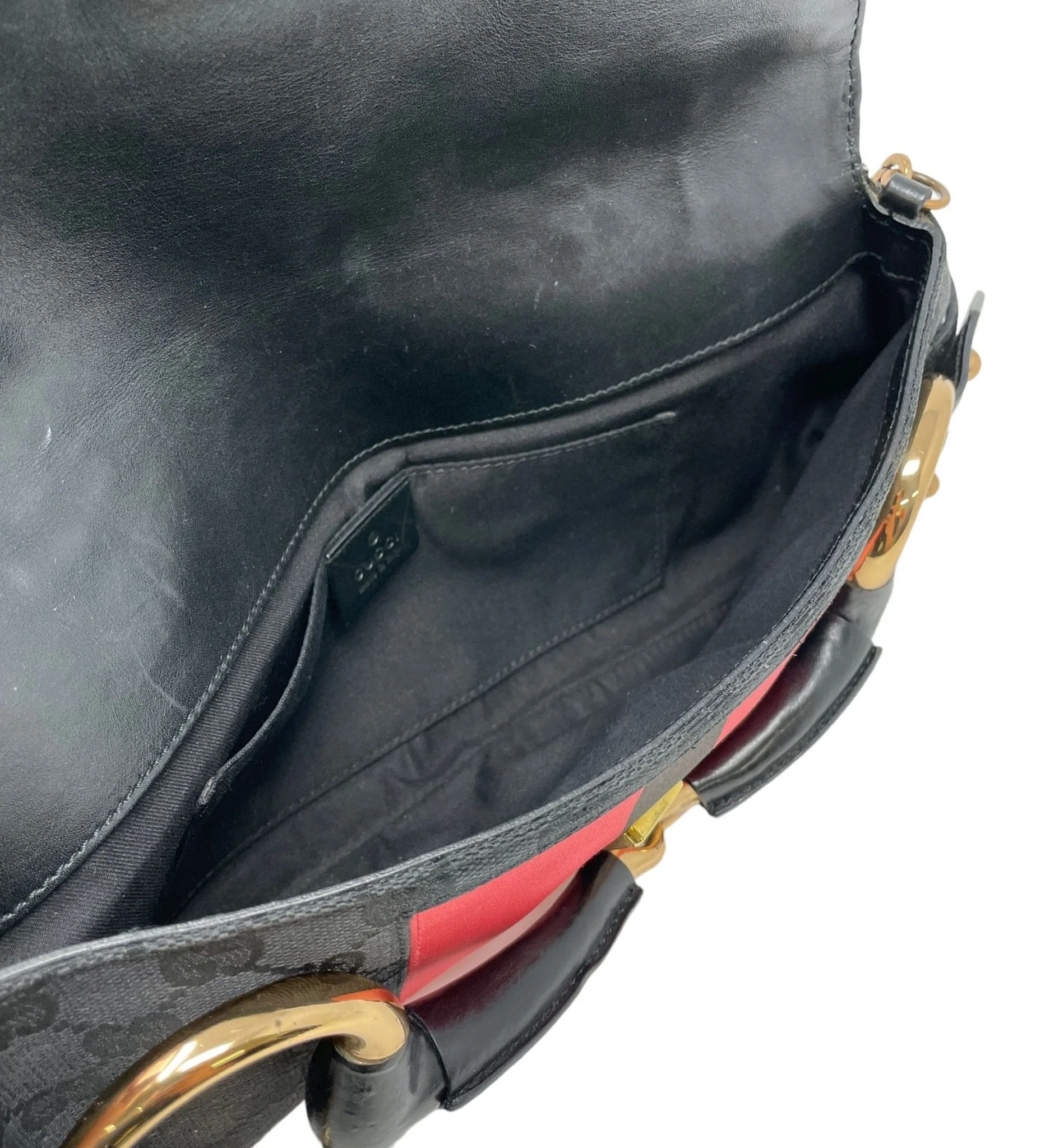 Gucci Black Horsebit Logo Shoulder Bag - Image 3
