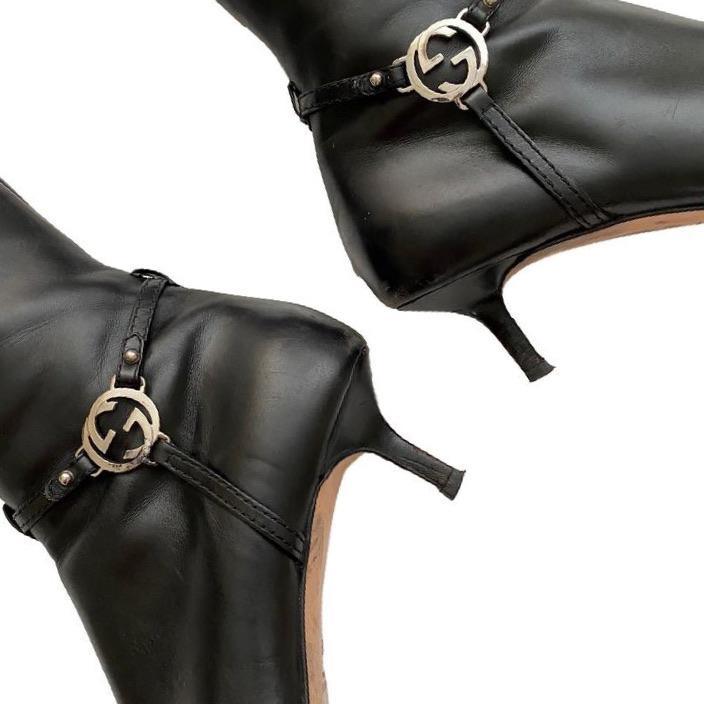 Gucci Black Leather High Boots - Image 3