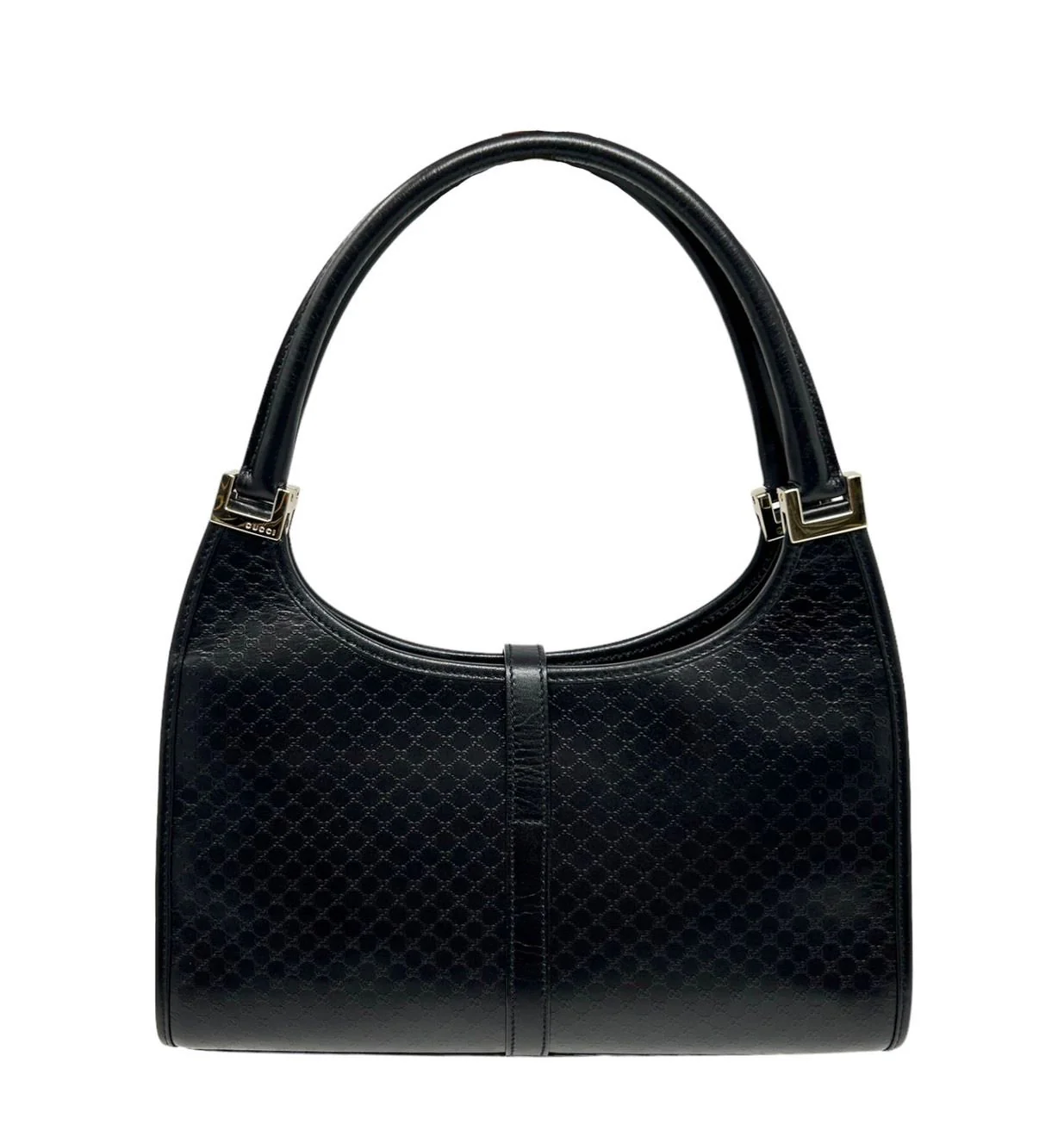 Gucci Black Logo Embossed Jackie Bag - Image 2