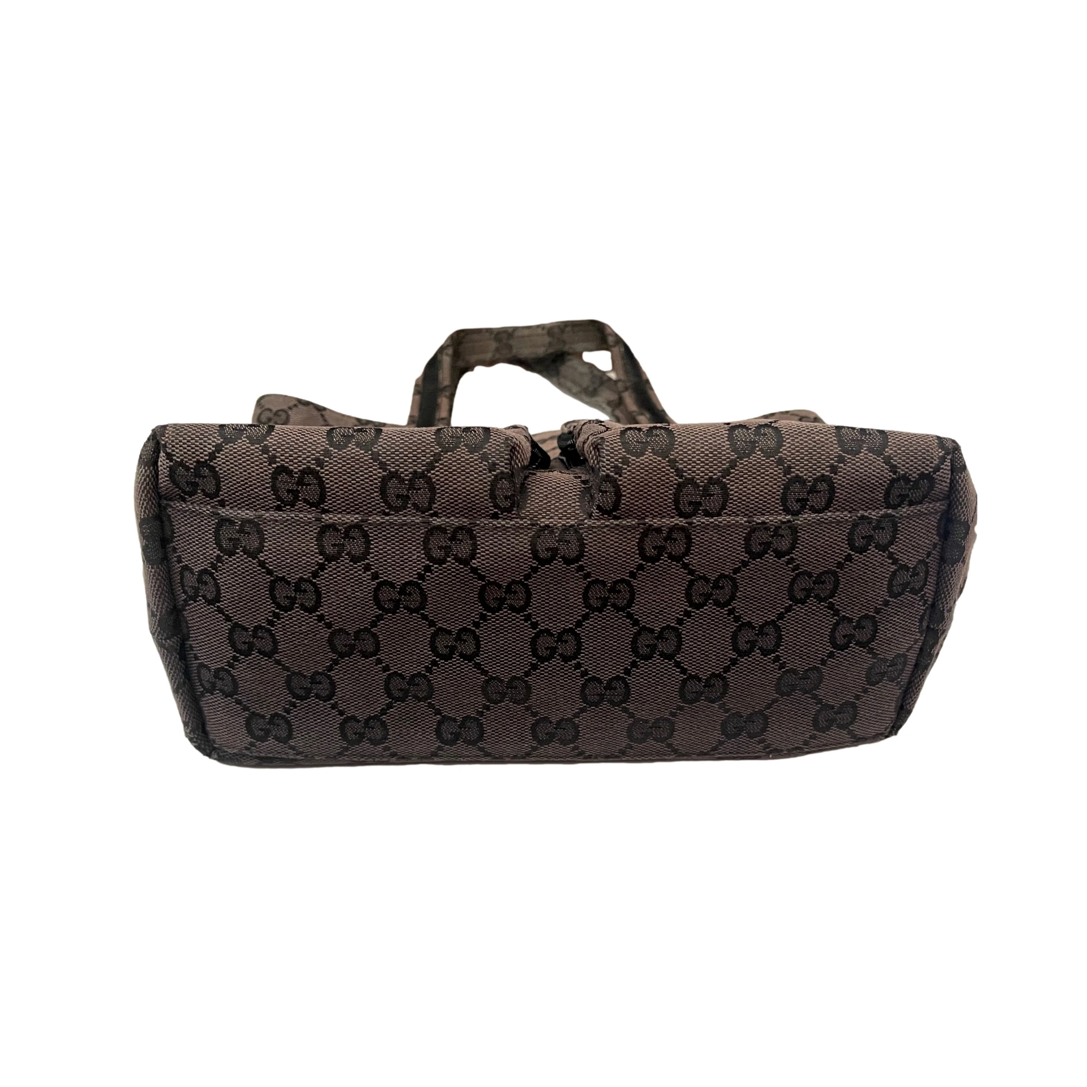 Gucci Black Monogram Shoulder Tote - Image 3