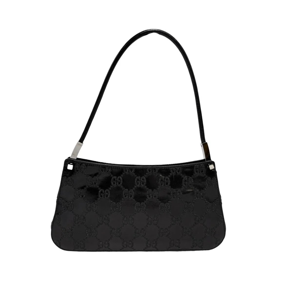Gucci Black Raised Logo Shoulder Bag - Image 2