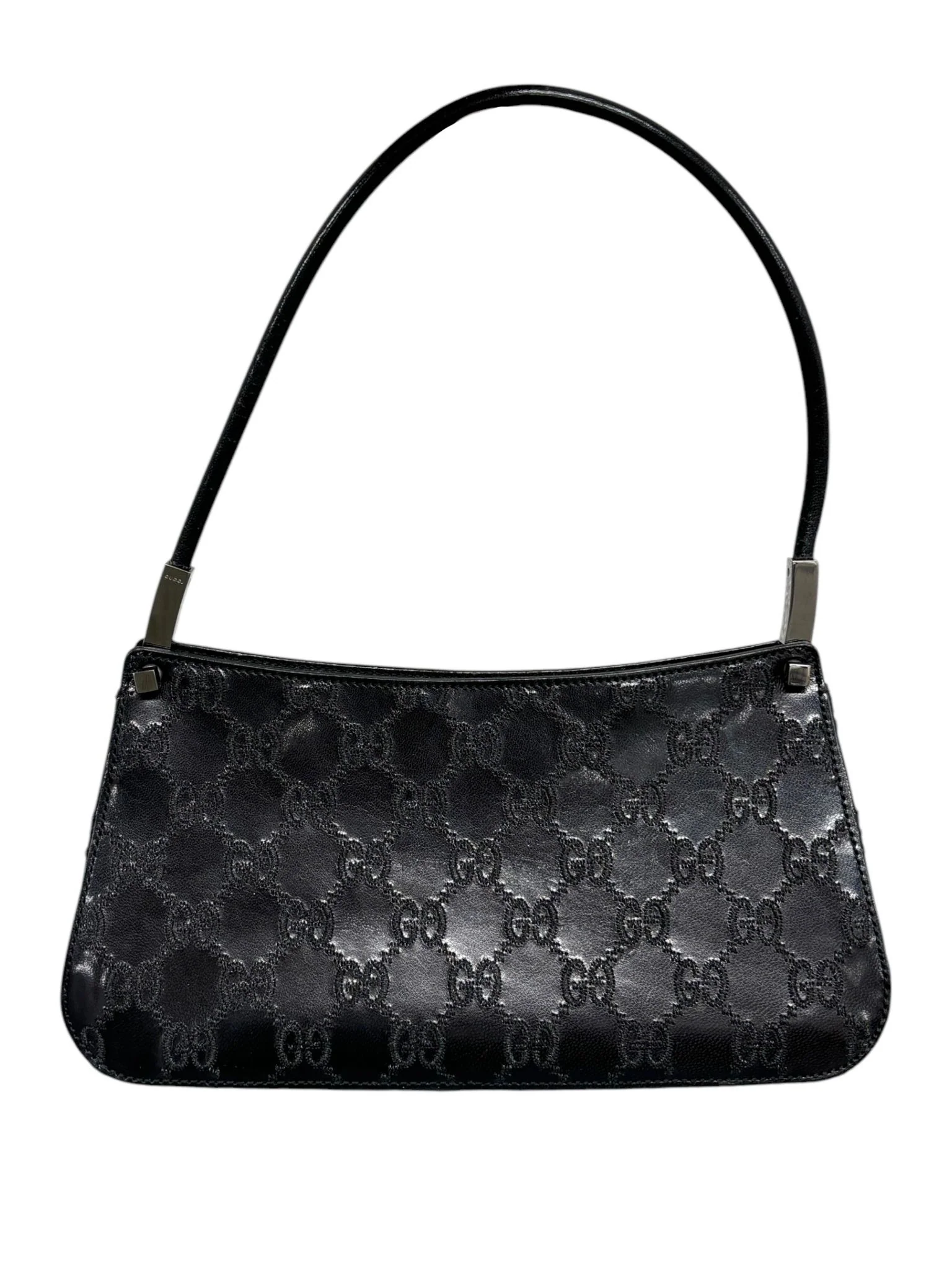 Gucci Black Raised Logo Shoulder Bag