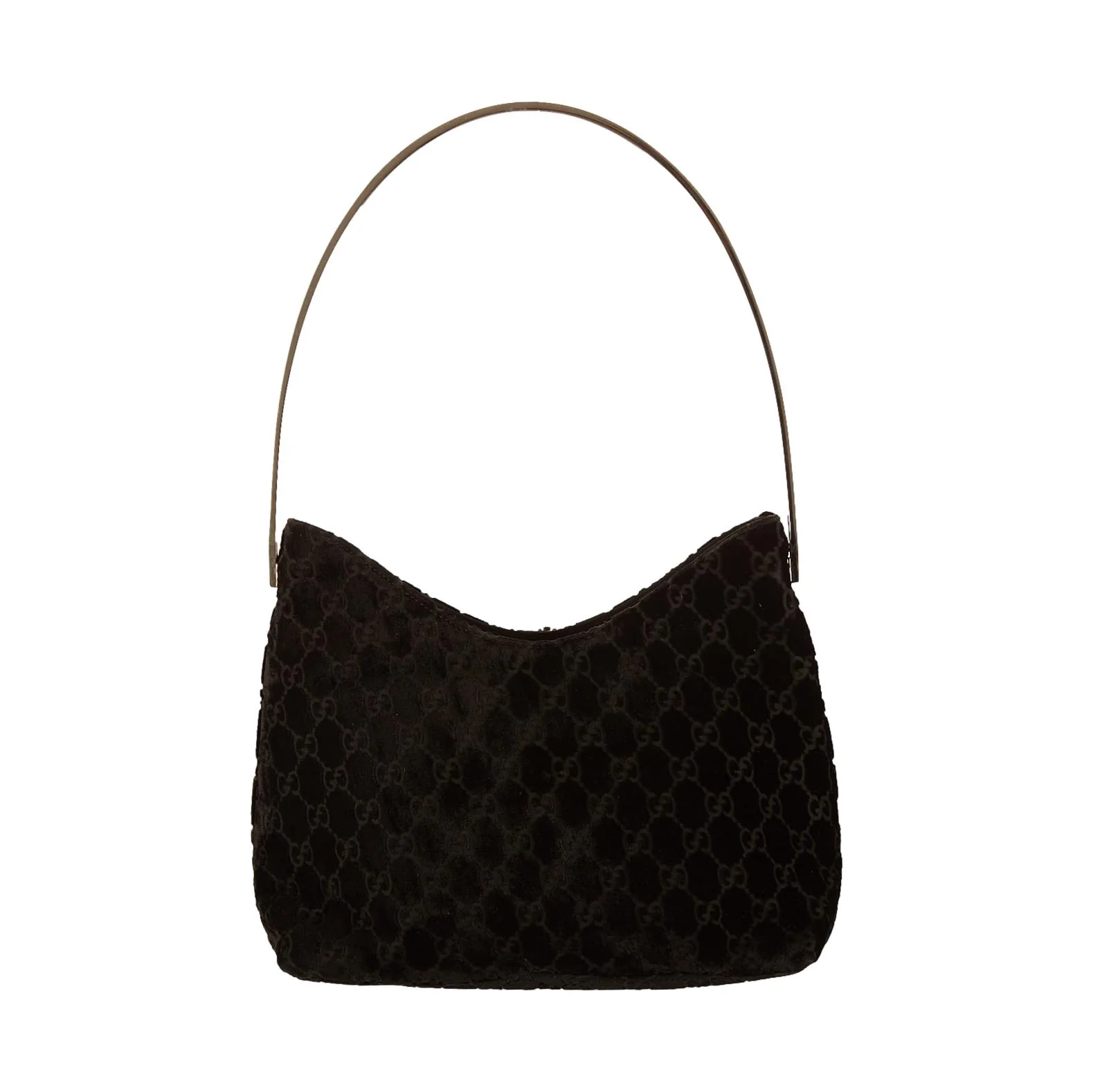 Gucci Black Velvet Logo Top Handle Bag - Image 2
