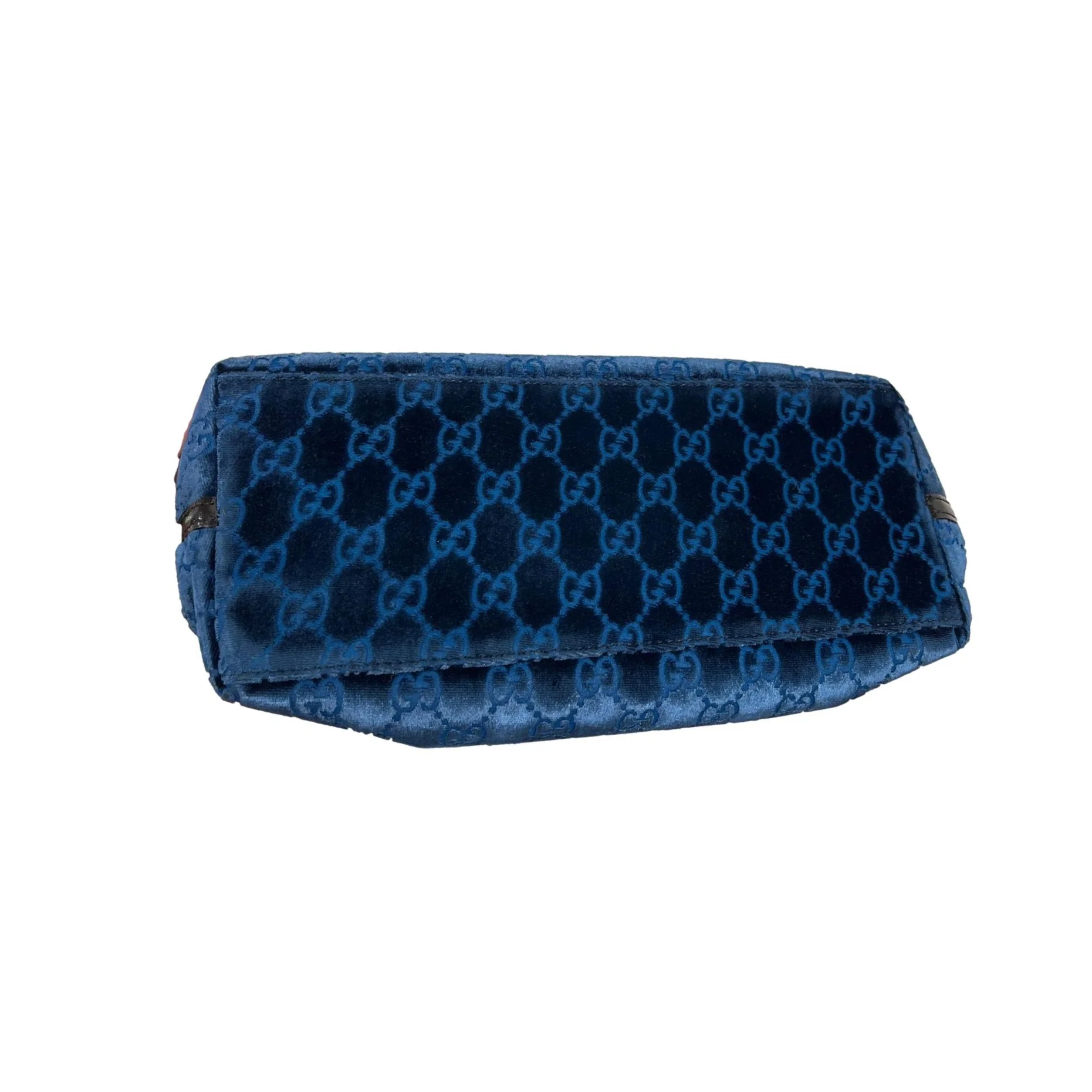 Gucci Blue Velvet Shoulder Bag - Image 3