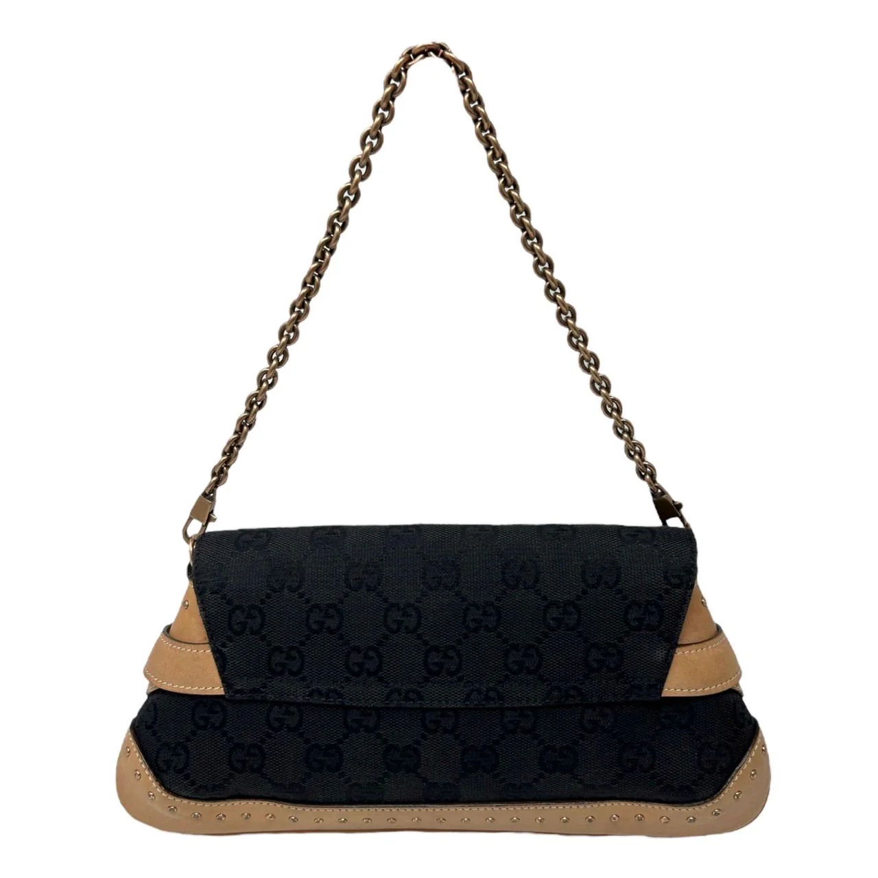 Gucci Two-Tone Horsebit Chain Shoulder Bag - Image 2