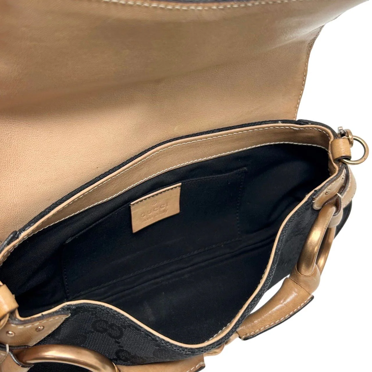 Gucci Two-Tone Horsebit Chain Shoulder Bag - Image 3