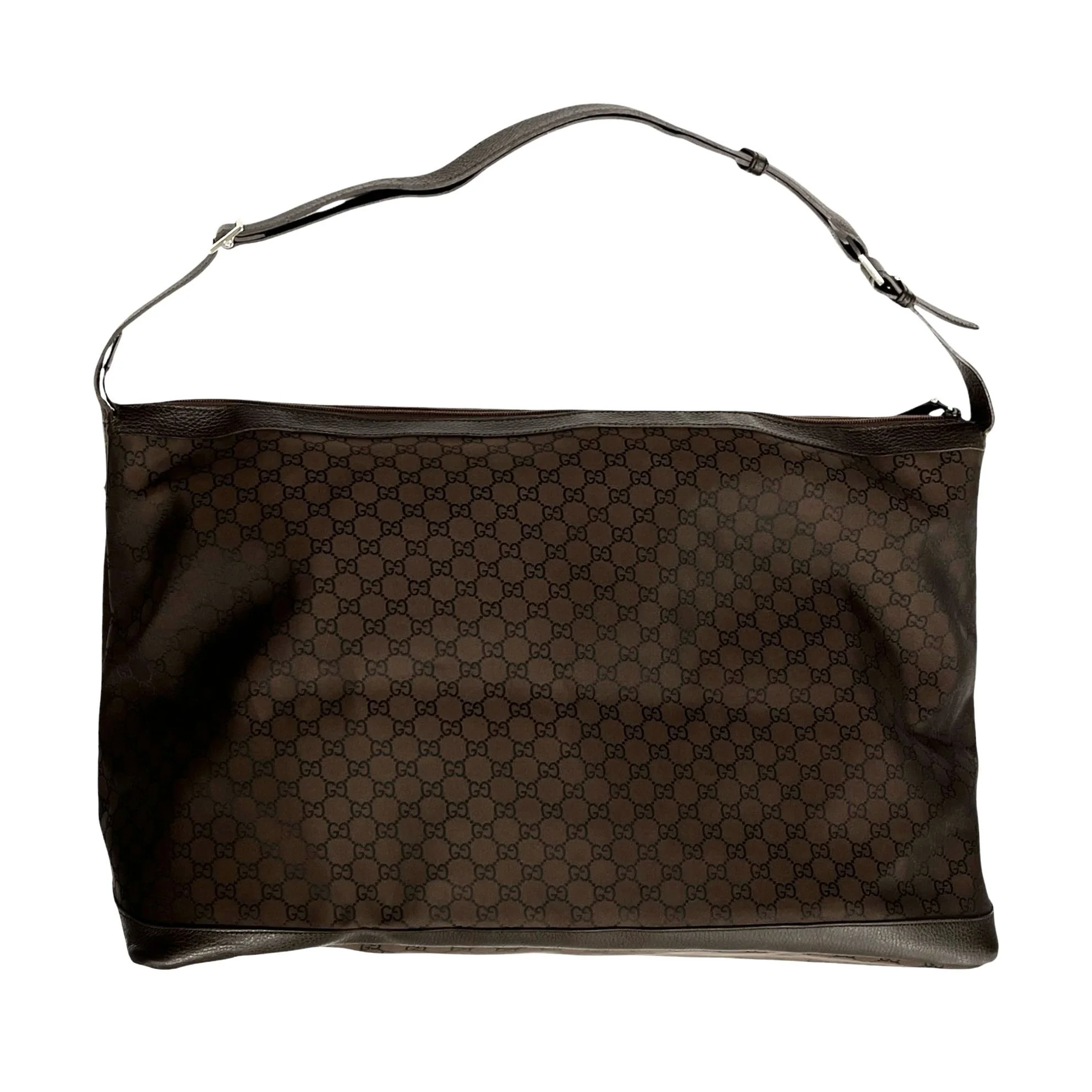Gucci Brown Logo Overnight Shoulder Bag - Image 2