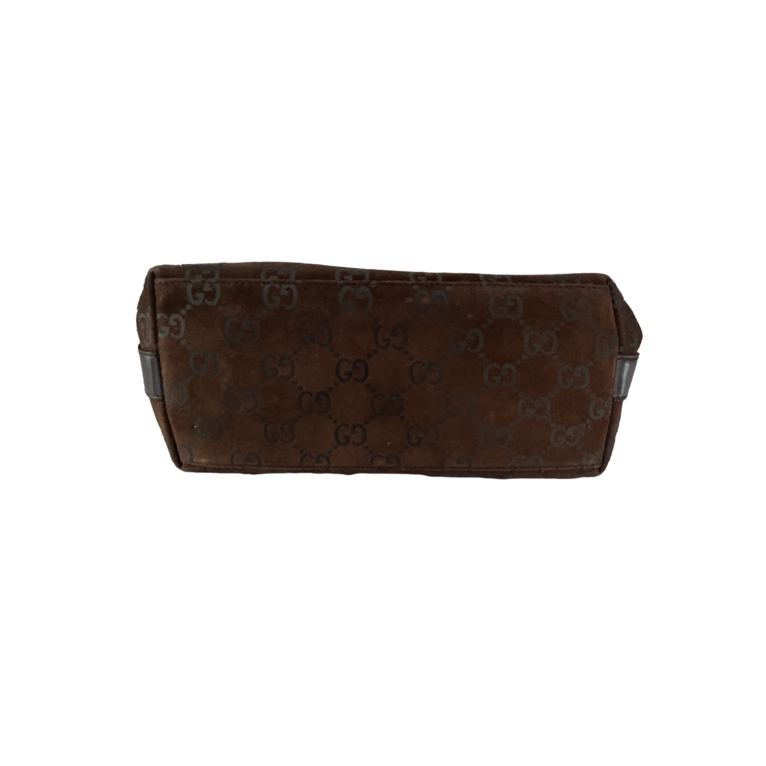 Gucci Brown Suede Monogram Shoulder Bag - Image 3