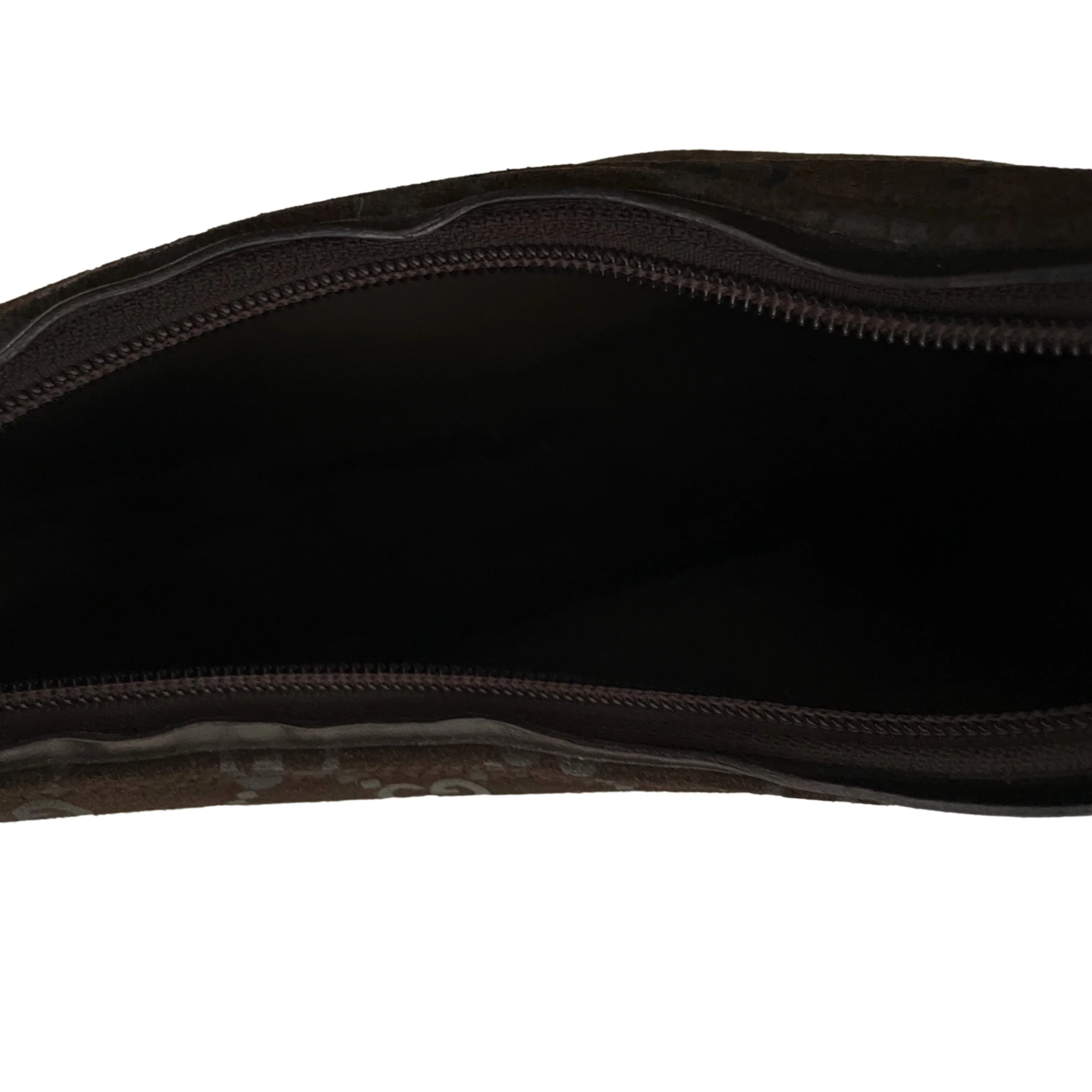 Gucci Brown Suede Monogram Shoulder Bag - Image 4