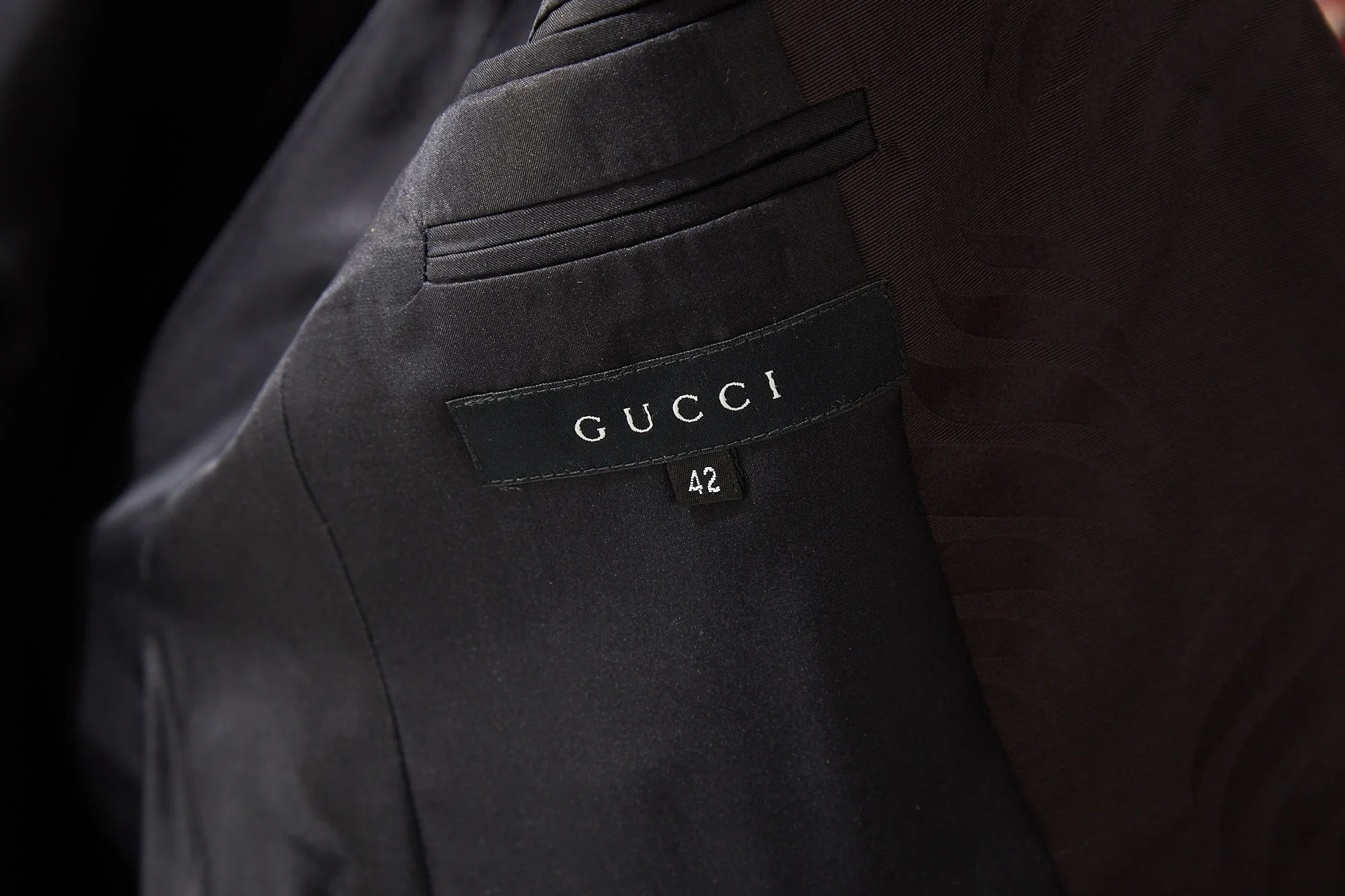 Gucci Brown/Purple Tom Ford Silk Leaf Print Blazer - Image 4