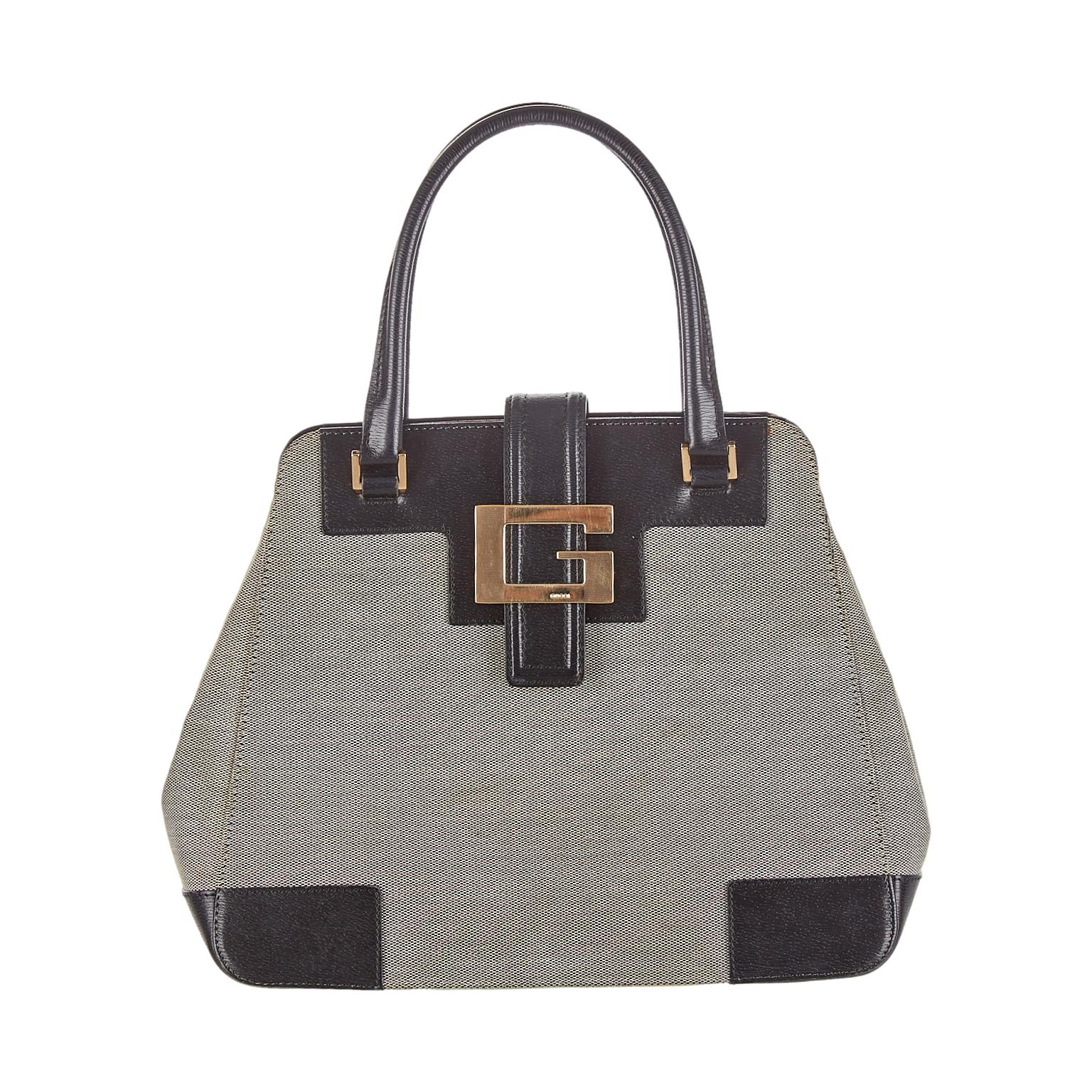 Gucci Grey Logo Top Handle Bag