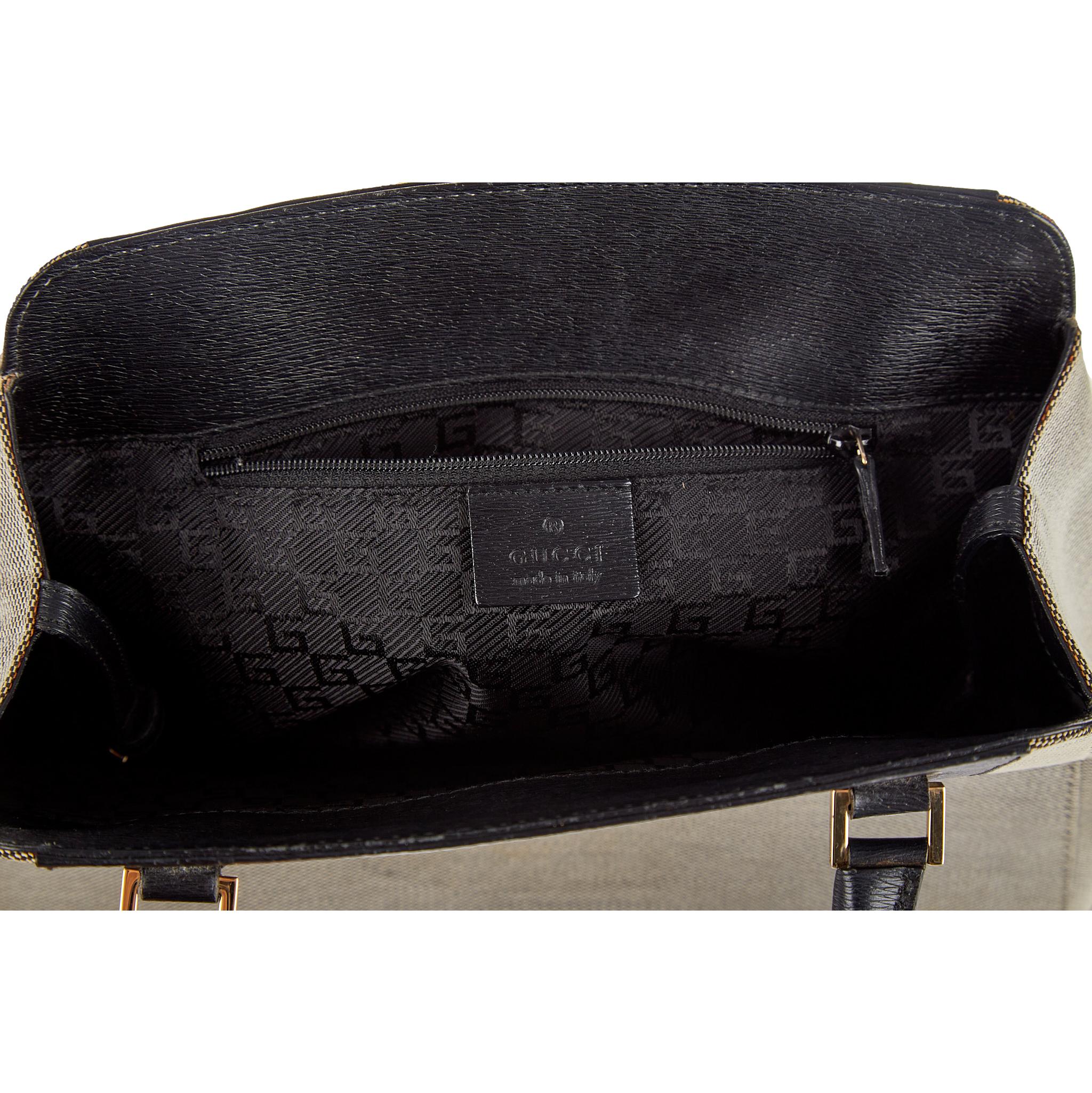 Gucci Grey Logo Top Handle Bag - Image 4