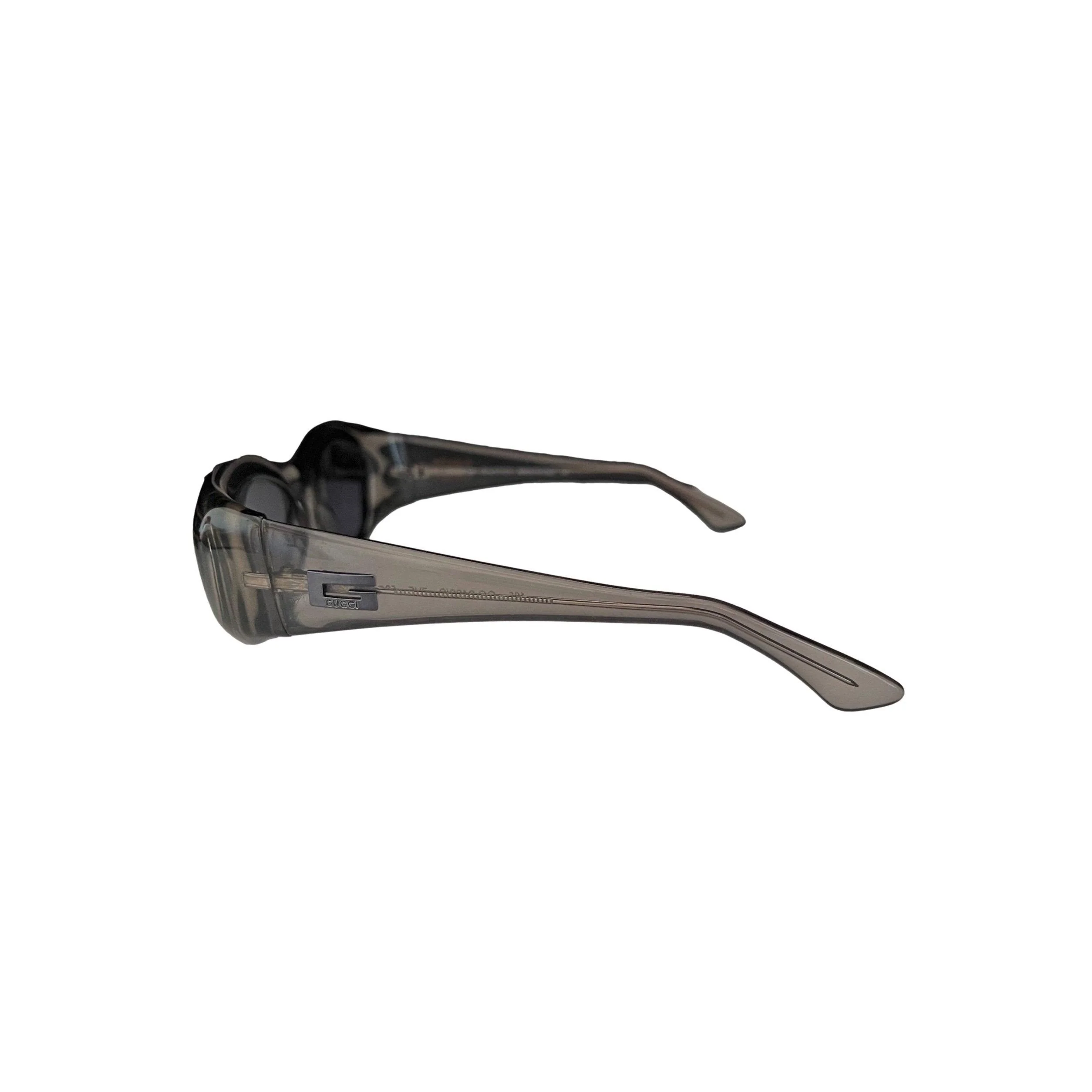 Gucci Grey Translucent Oval Sunglasses - Image 2