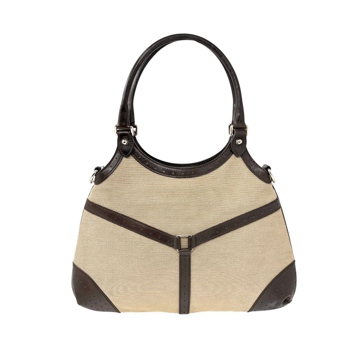 Gucci Logo Stripe Canvas Shoulder Bag - Image 2