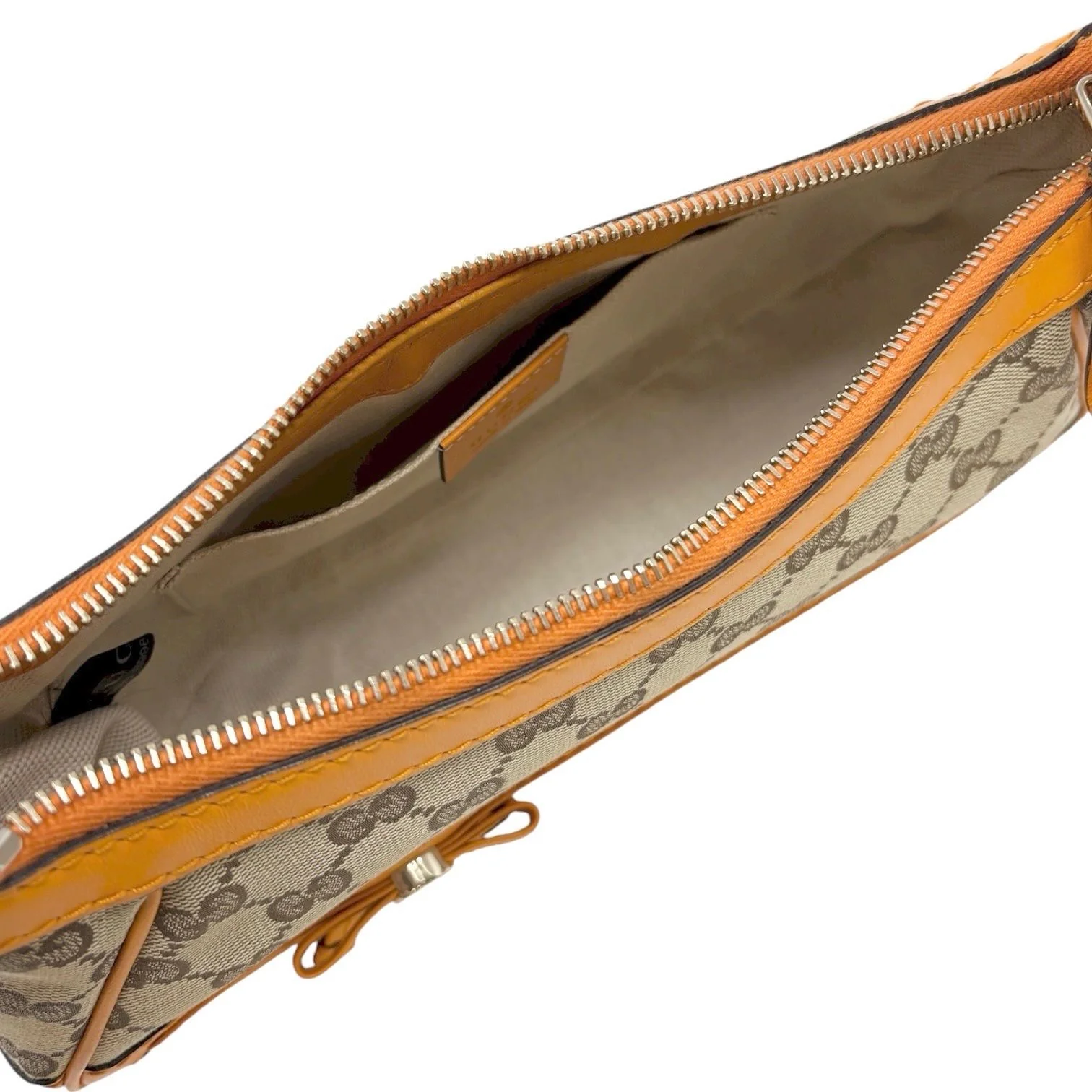 Gucci Orange Canvas Shoulder Bag - Image 3