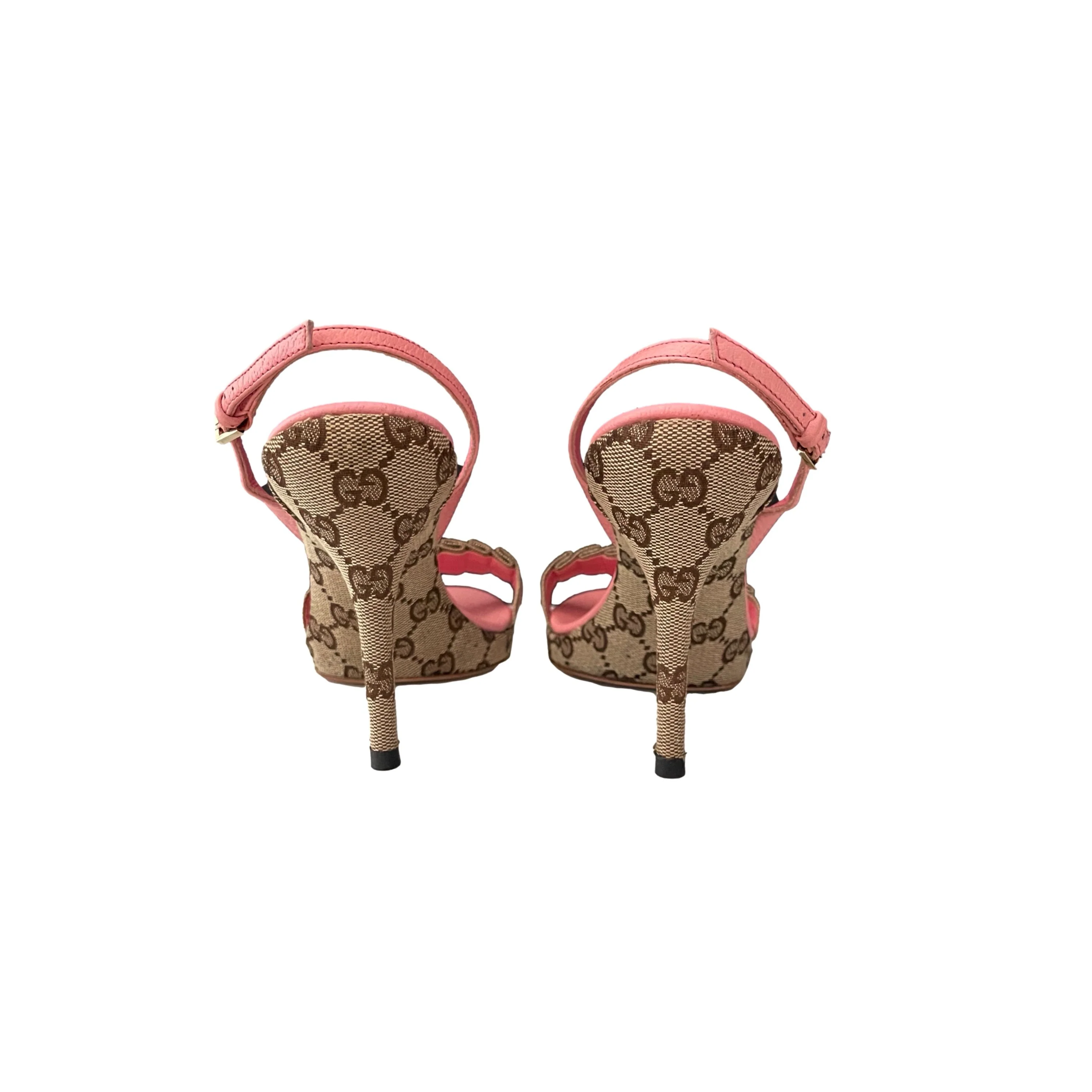 Gucci Pink Monogram Heels - Image 2